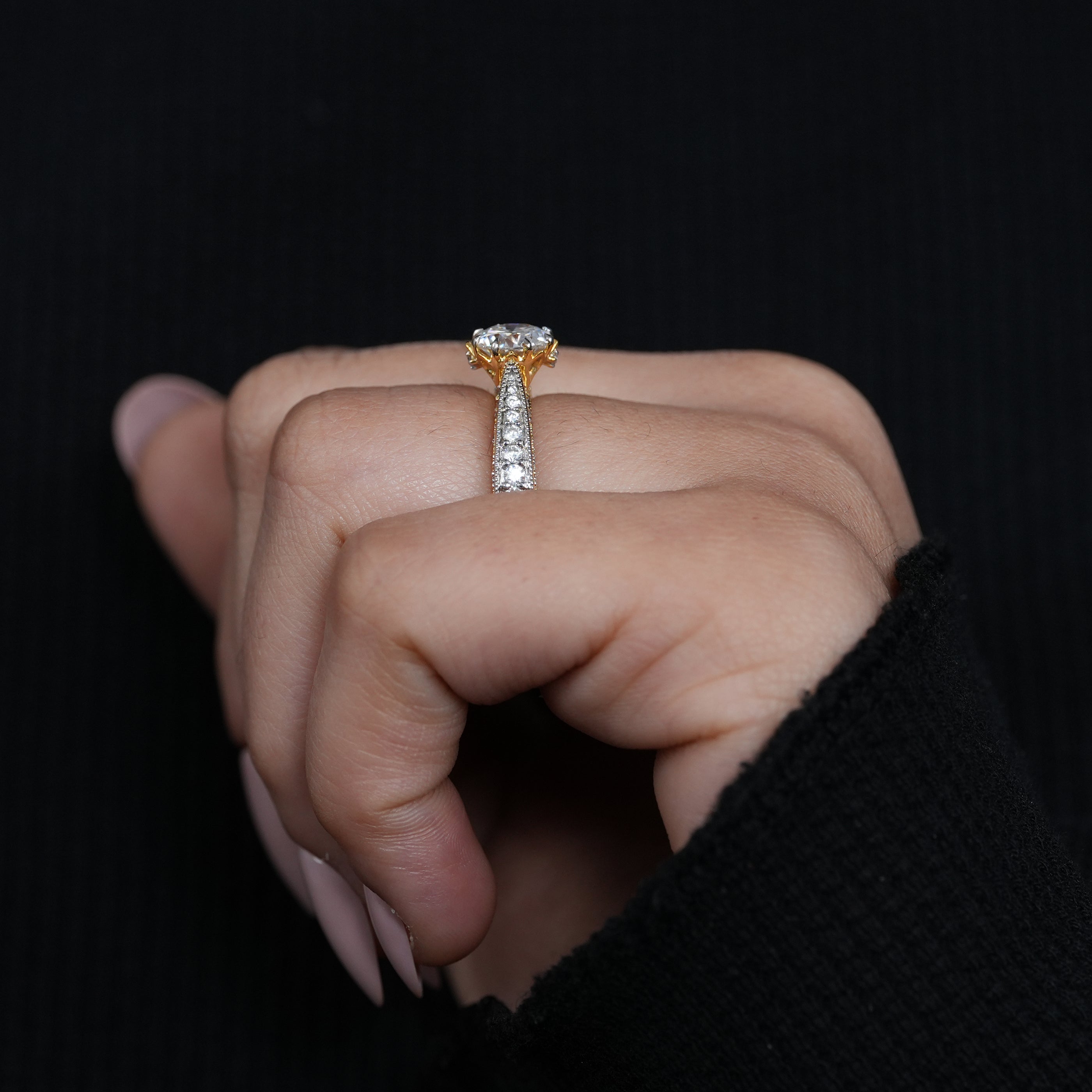 Round Cut Lab Grown Diamond Engagement Ring
