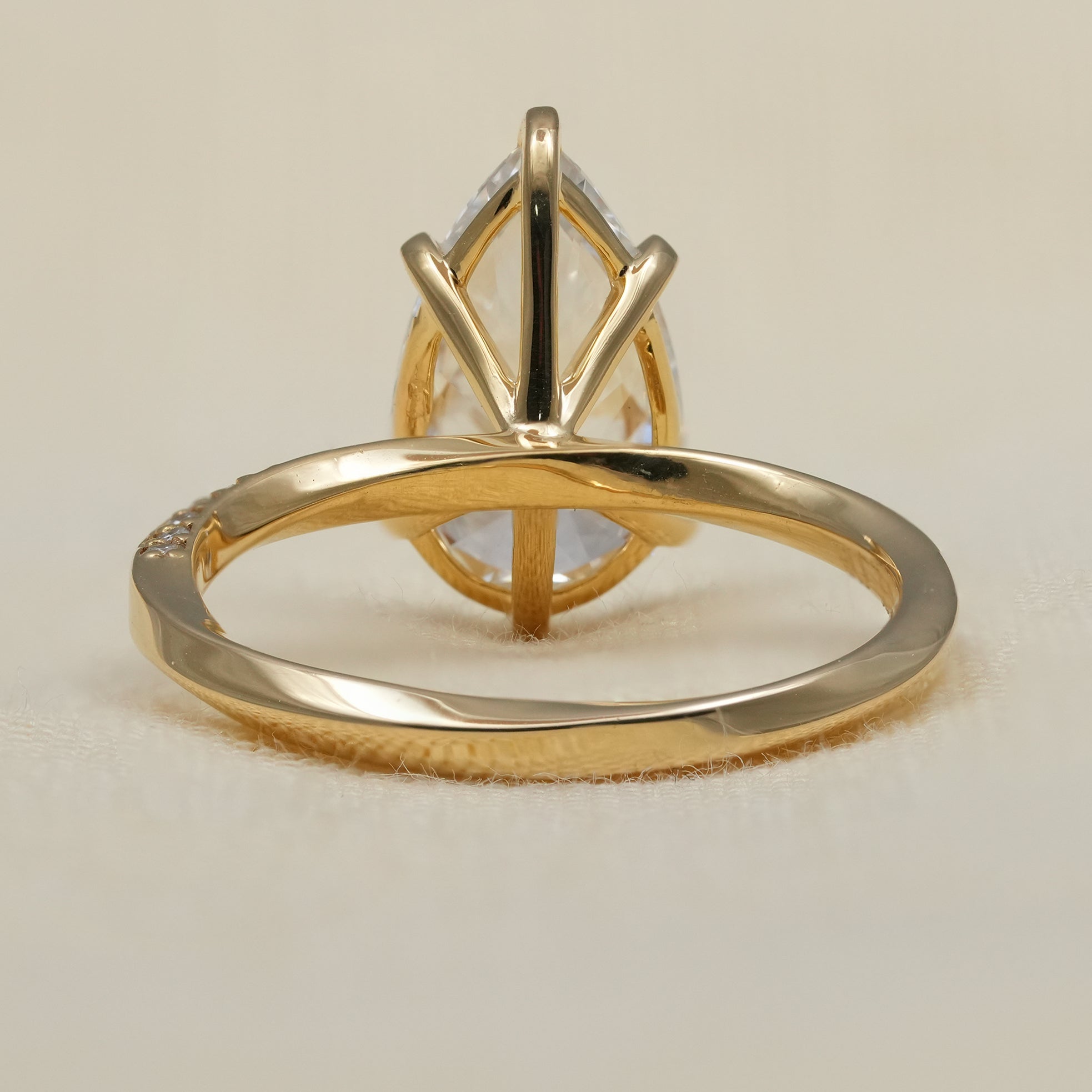 Pear Cut Lab Diamond Solitaire Engagement Ring