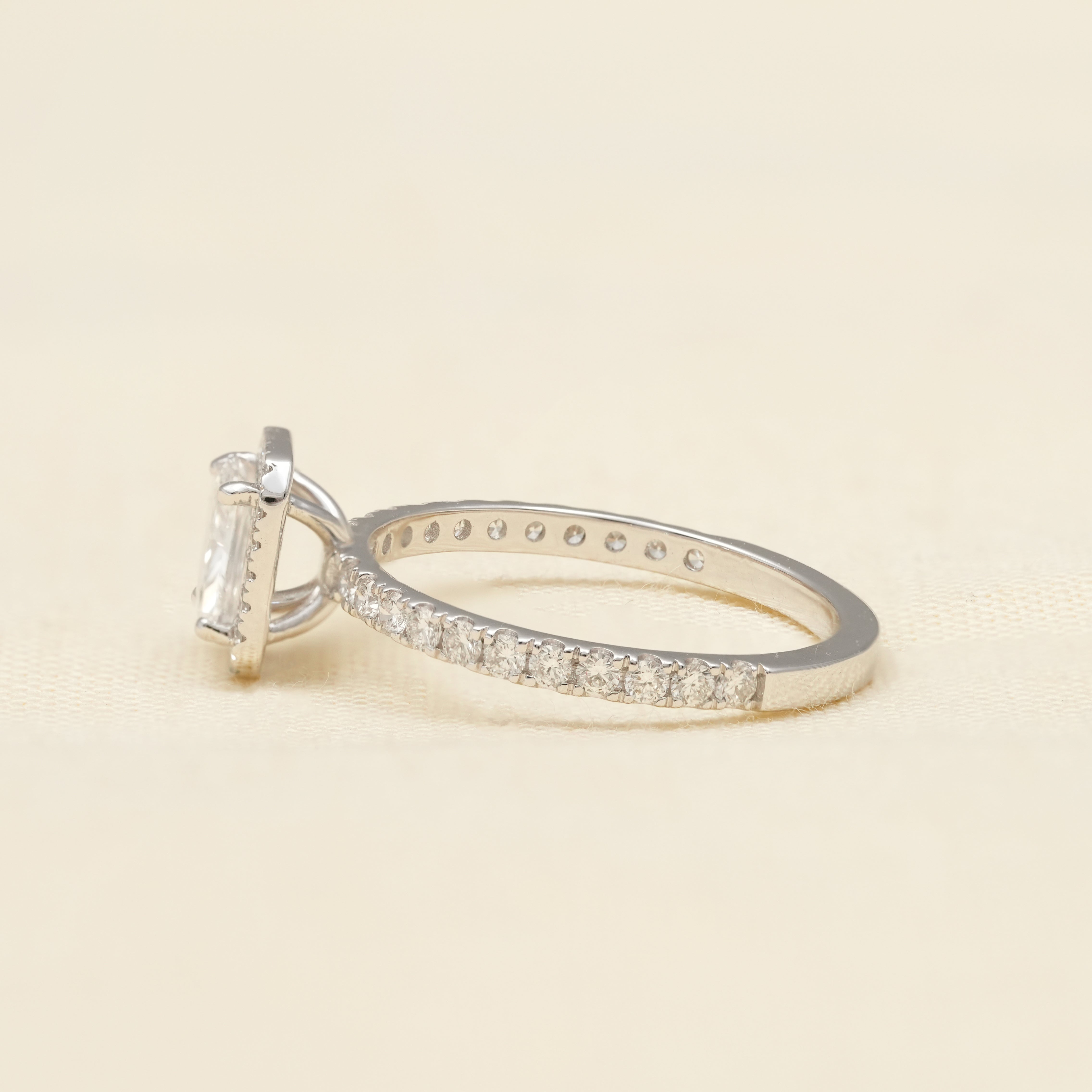 Radiant Cut Lab Grown Halo Engagement Ring