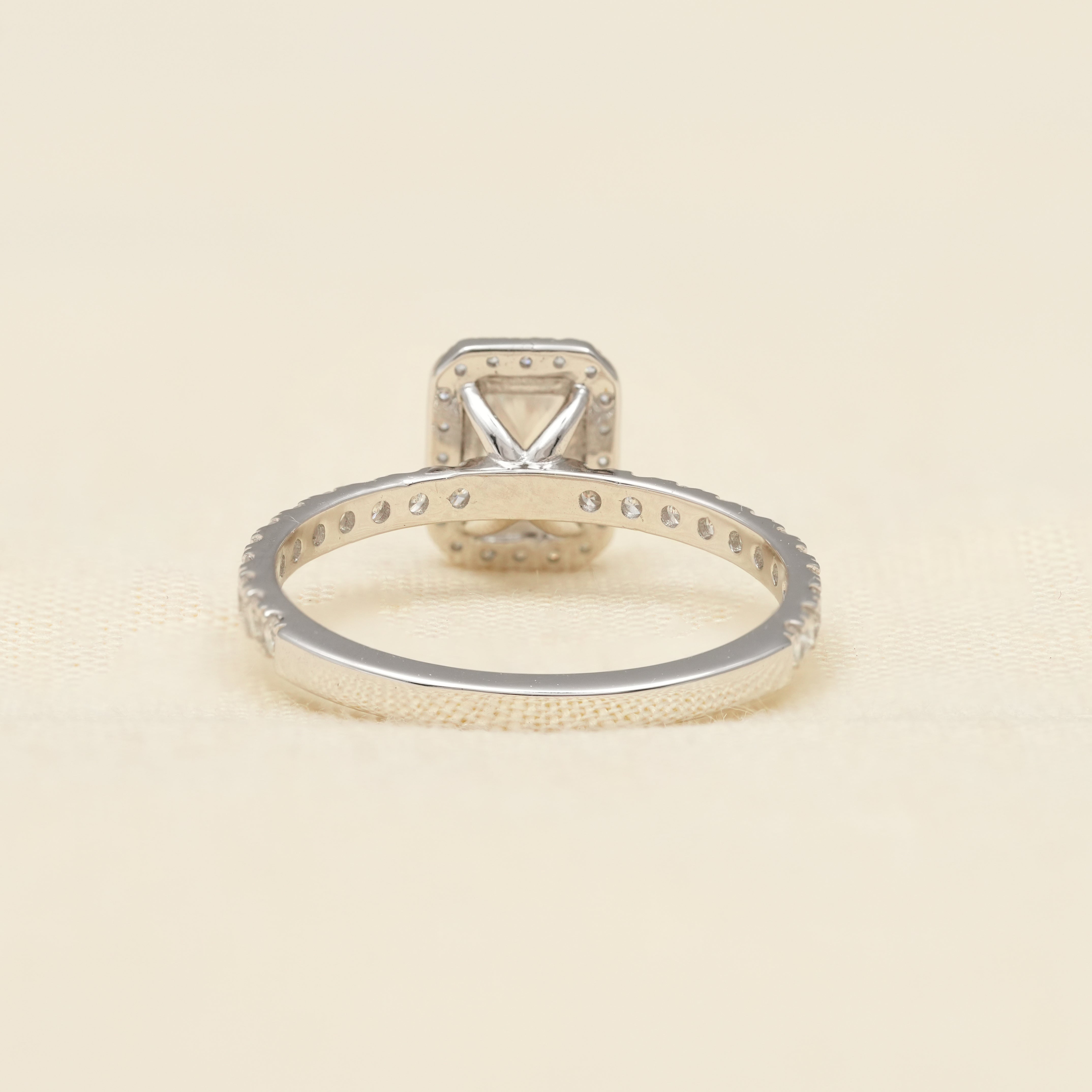 Radiant Cut Lab Grown Halo Engagement Ring