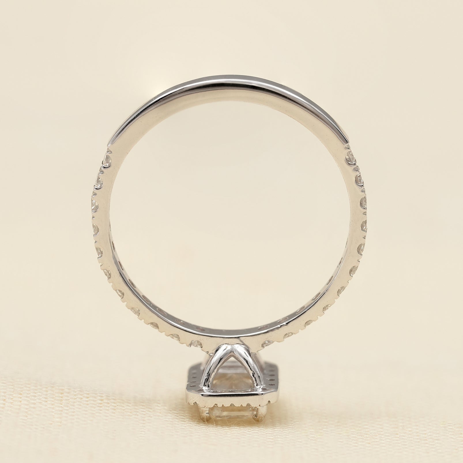 Radiant Cut Lab Grown Halo Engagement Ring
