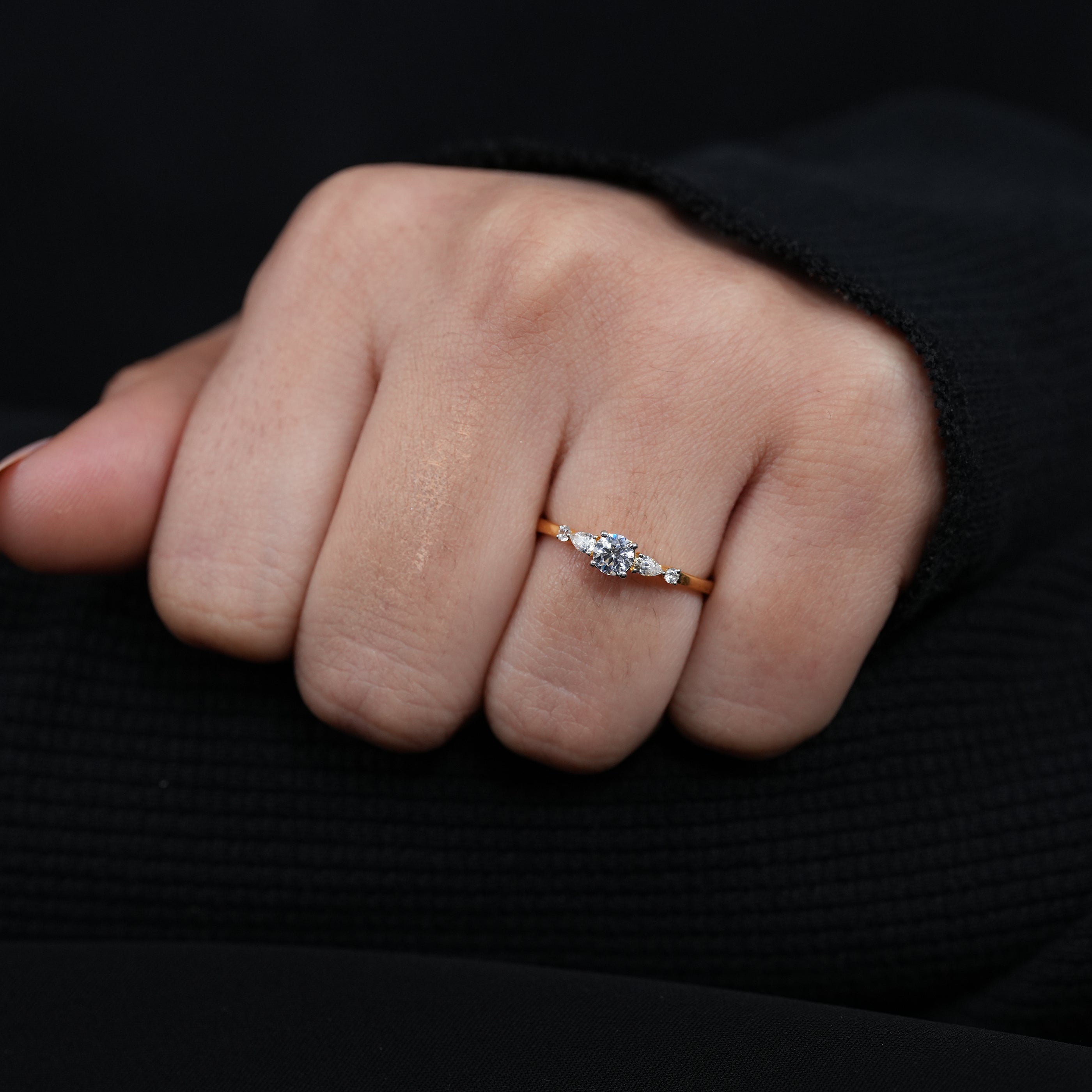 Romantic round lab grown diamond engagement ring perfect for proposal