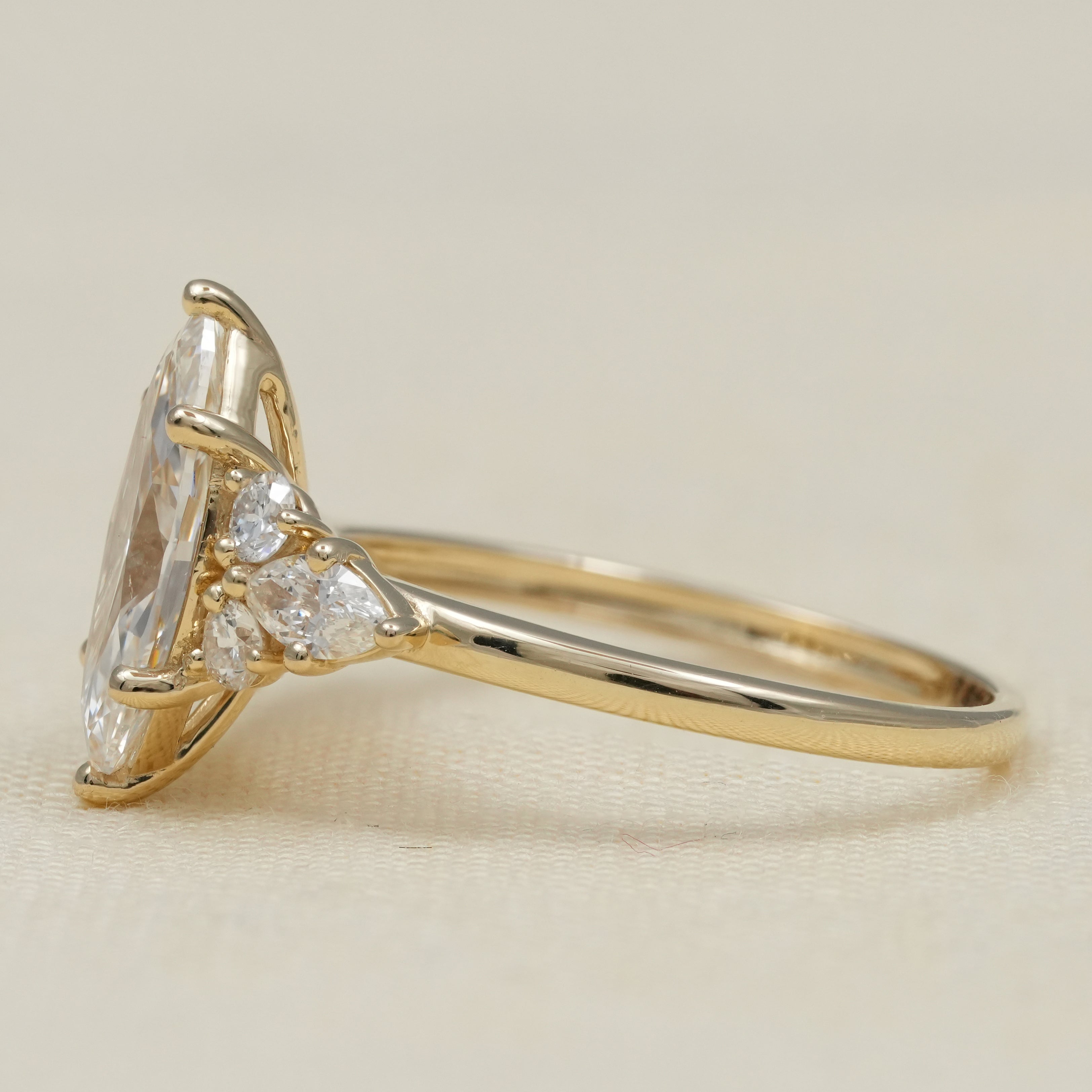 Fine jewelry marquise lab grown diamond ring in gold setting