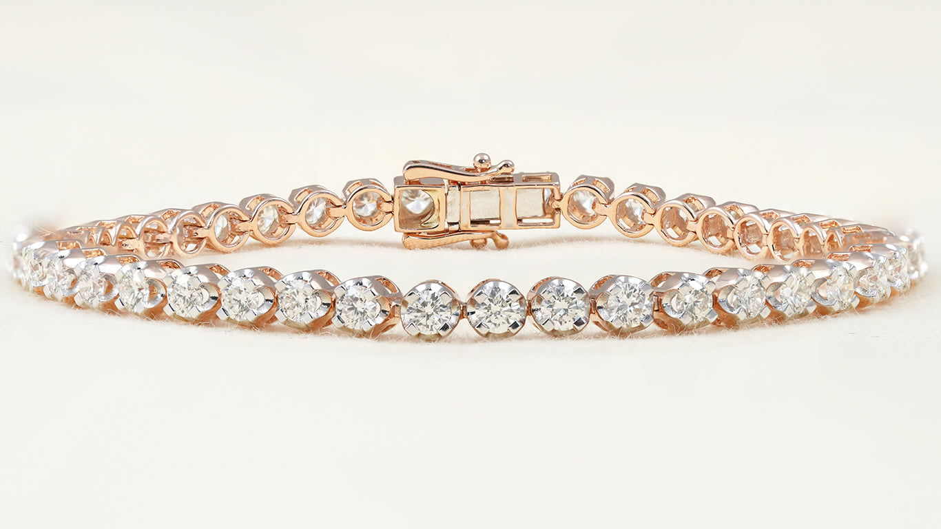 Classic Style Round Lab Diamond Tennis Bracelet