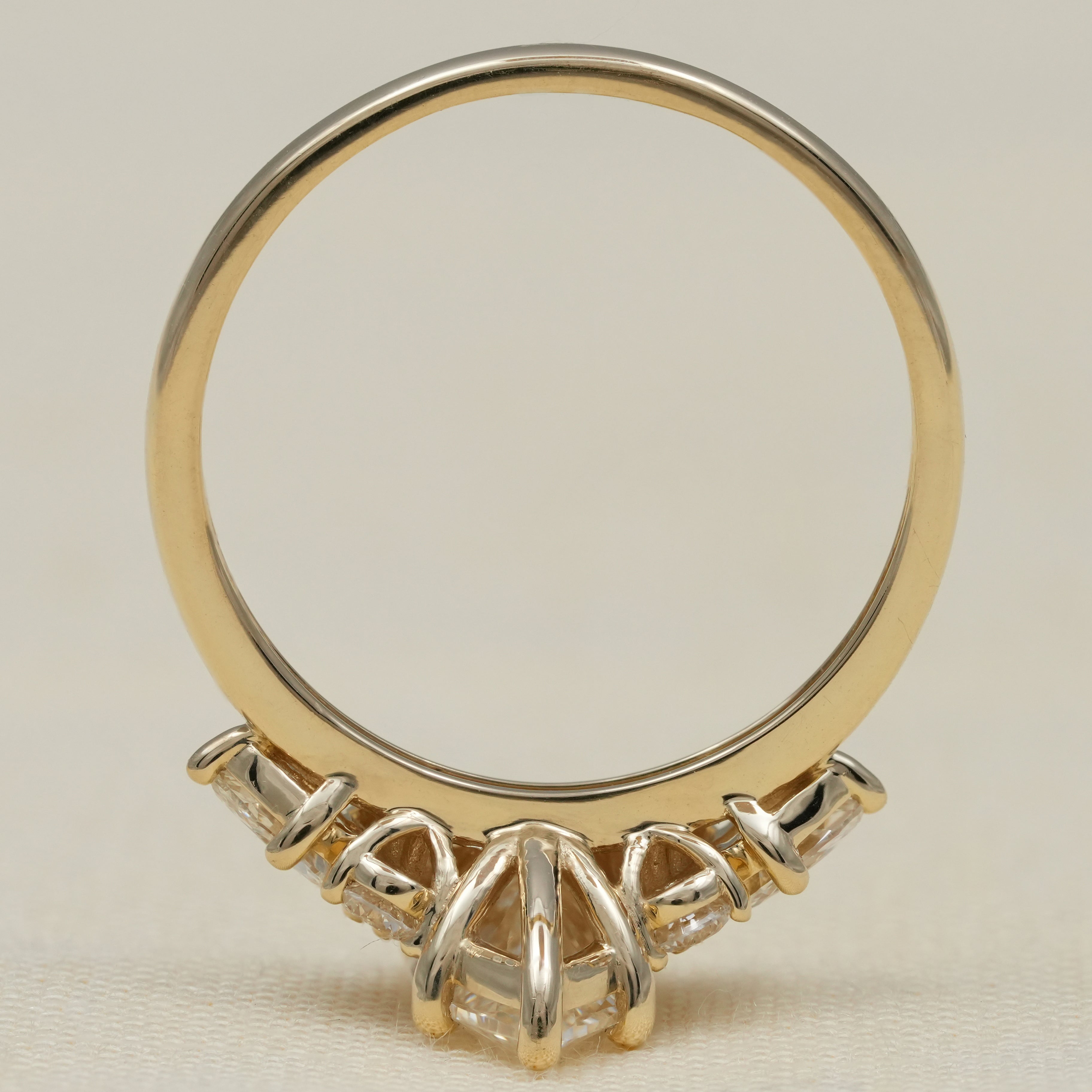 Marquise Cut Lab Diamond Cluster Engagement Ring