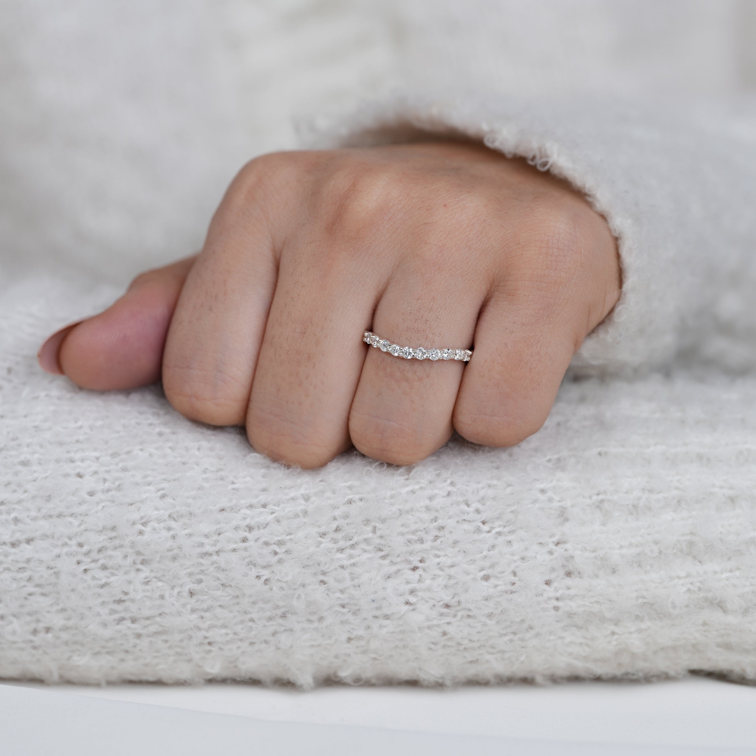 Elegant lab grown diamond eternity ring with full diamond circle