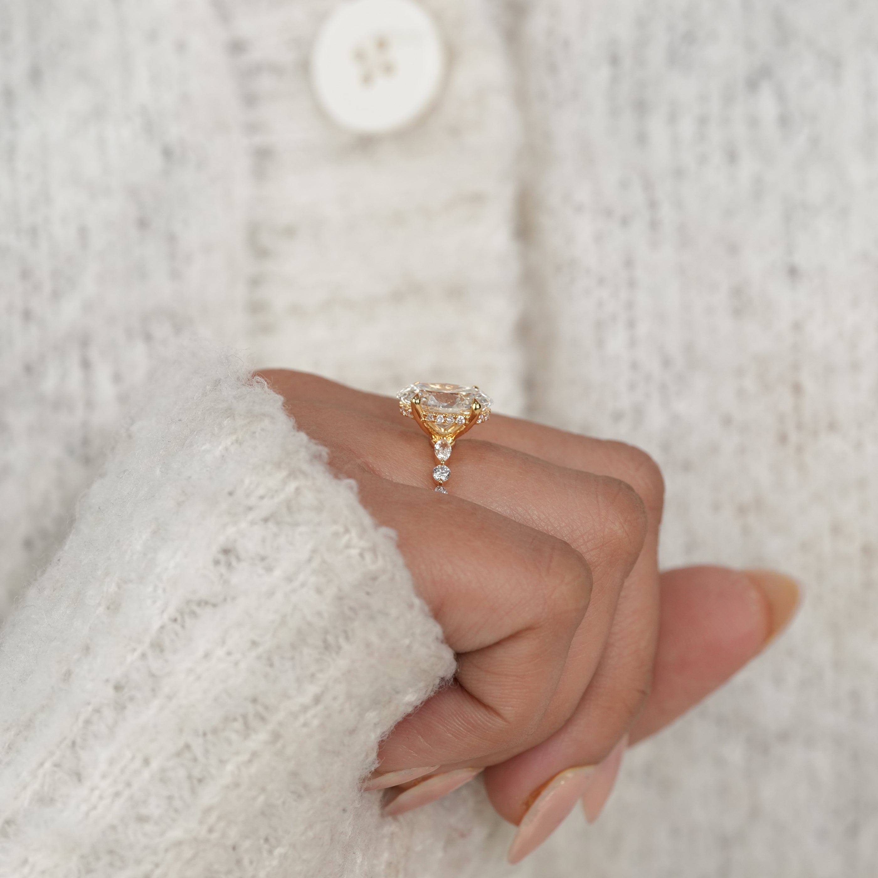 Oval Cut Lab Diamond Engagement Ring