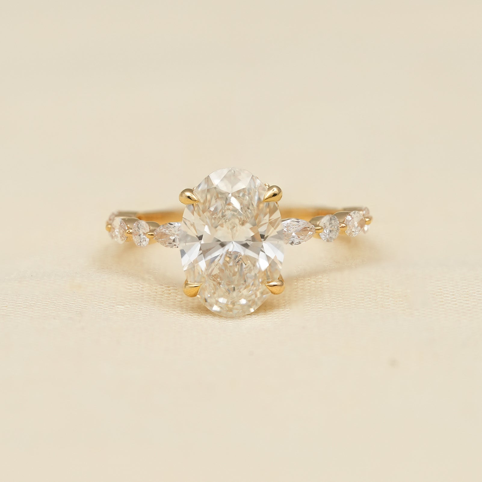 Oval Cut Lab Diamond Engagement Ring