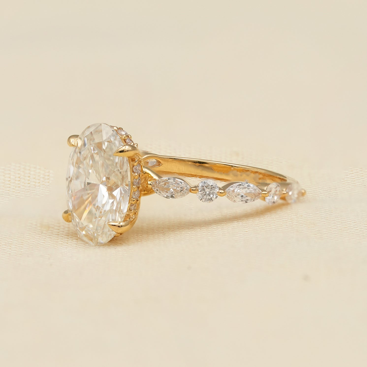 Oval Cut Lab Diamond Engagement Ring
