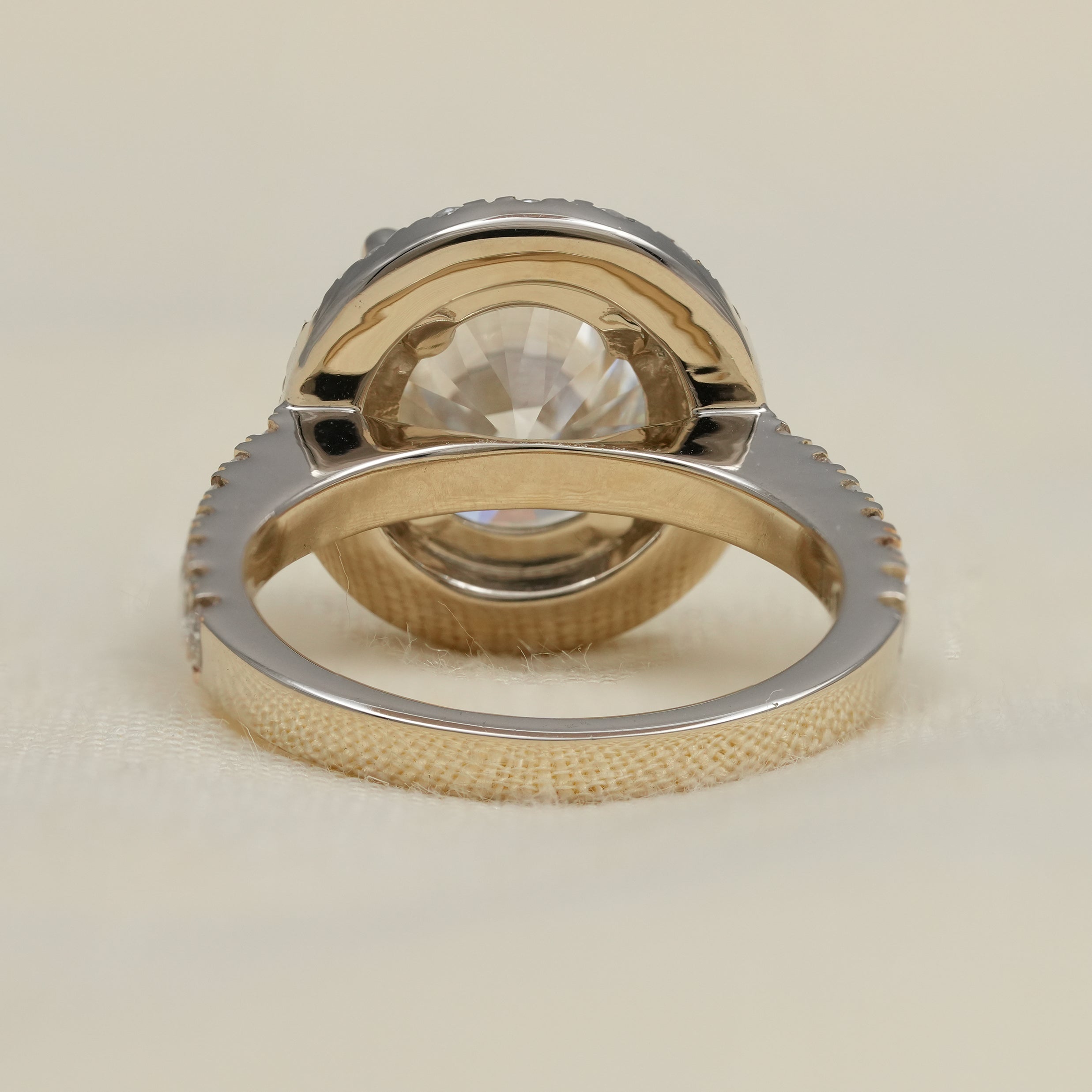 Round Cut Lab Grown Diamond Halo Engagement Ring