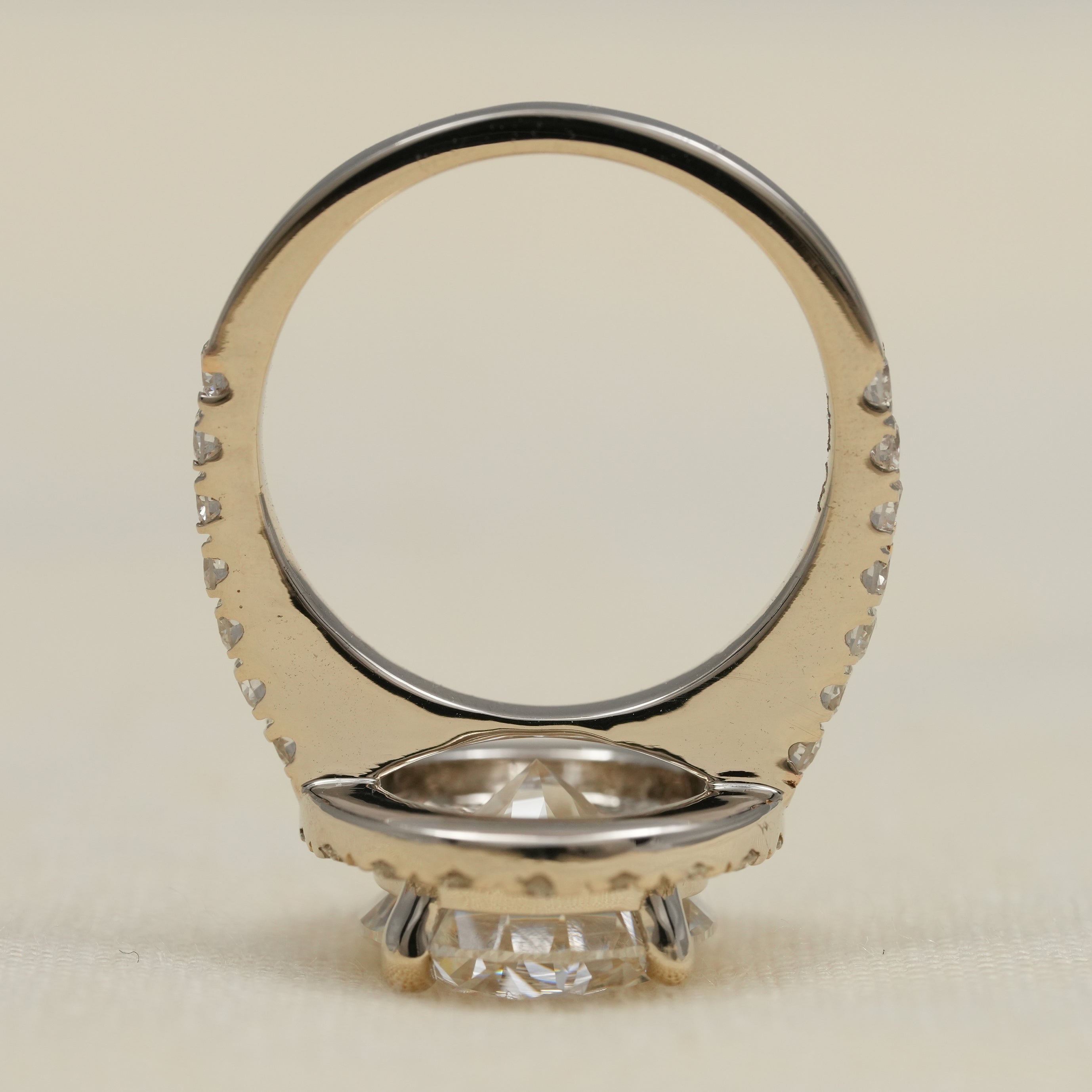 Round Cut Lab Grown Diamond Halo Engagement Ring