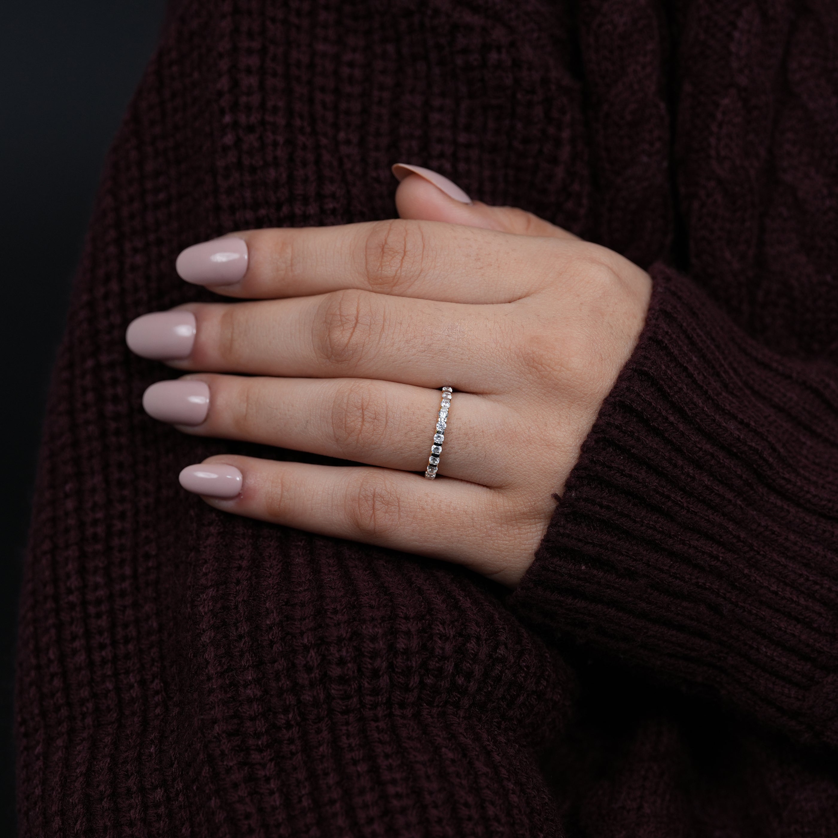 Classic diamond eternity ring made with lab grown stones for anniversaries