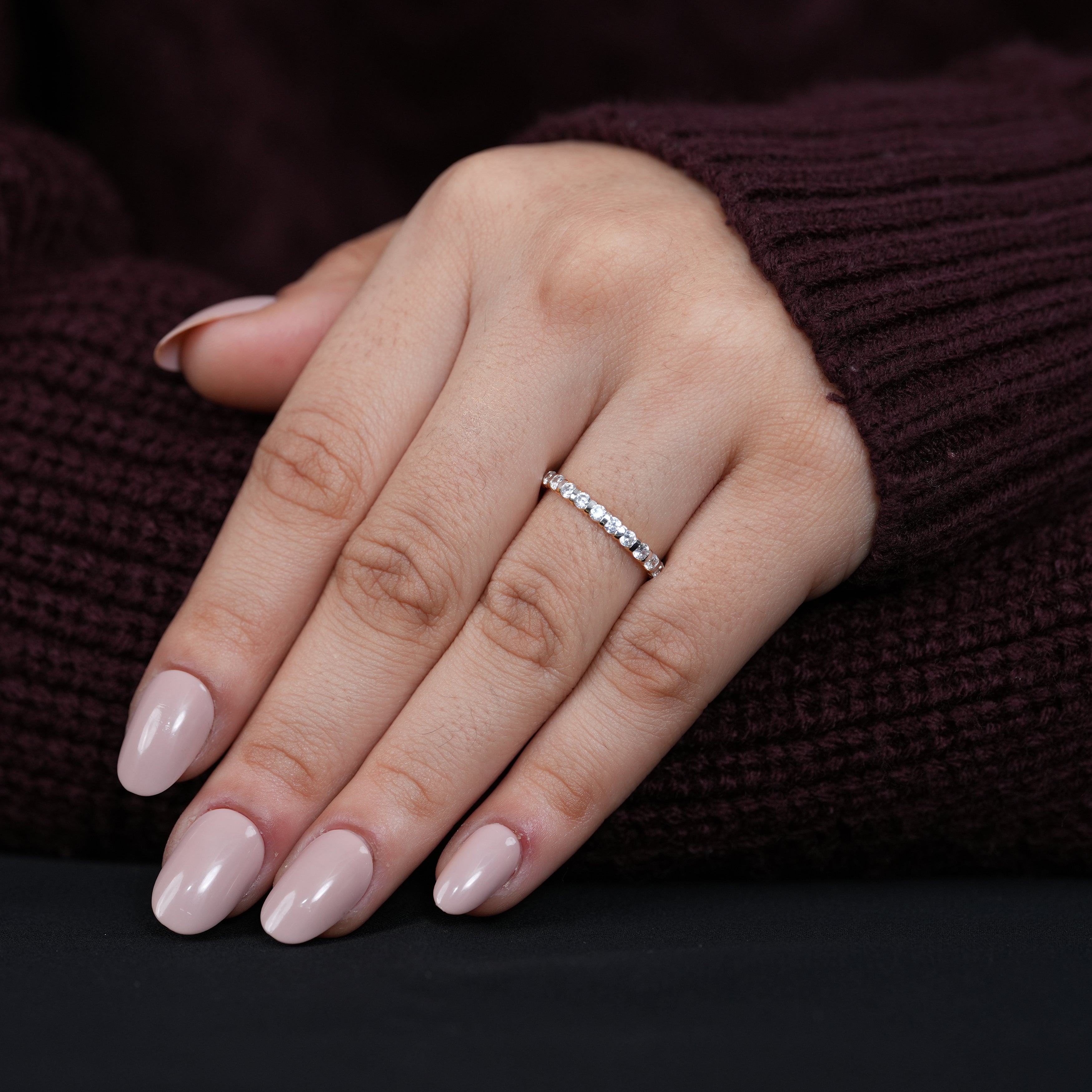 Eternity ring with lab grown diamonds symbol of everlasting love