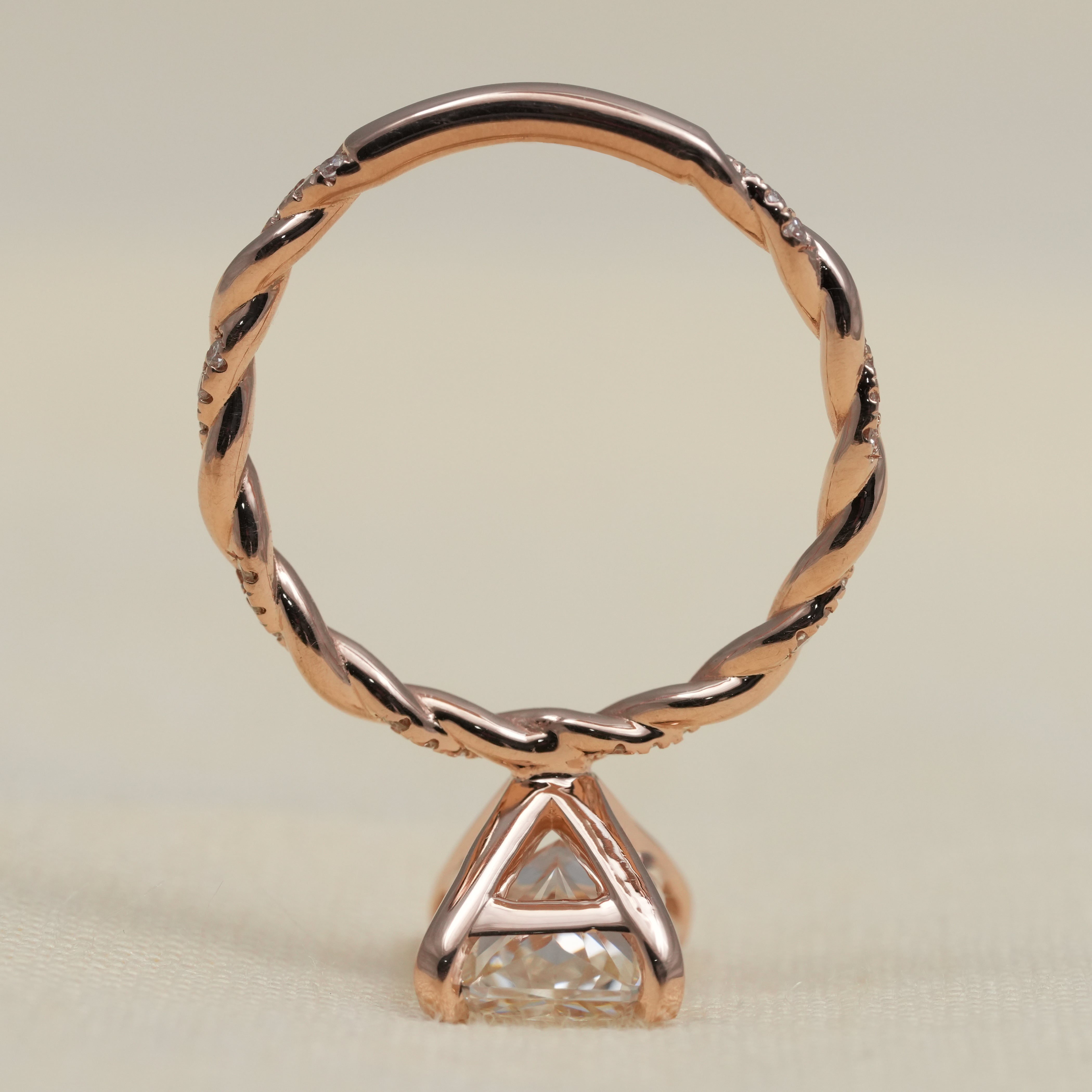 Radiant Cut Lab Diamond Solitaire Engagement Ring With Rope Band