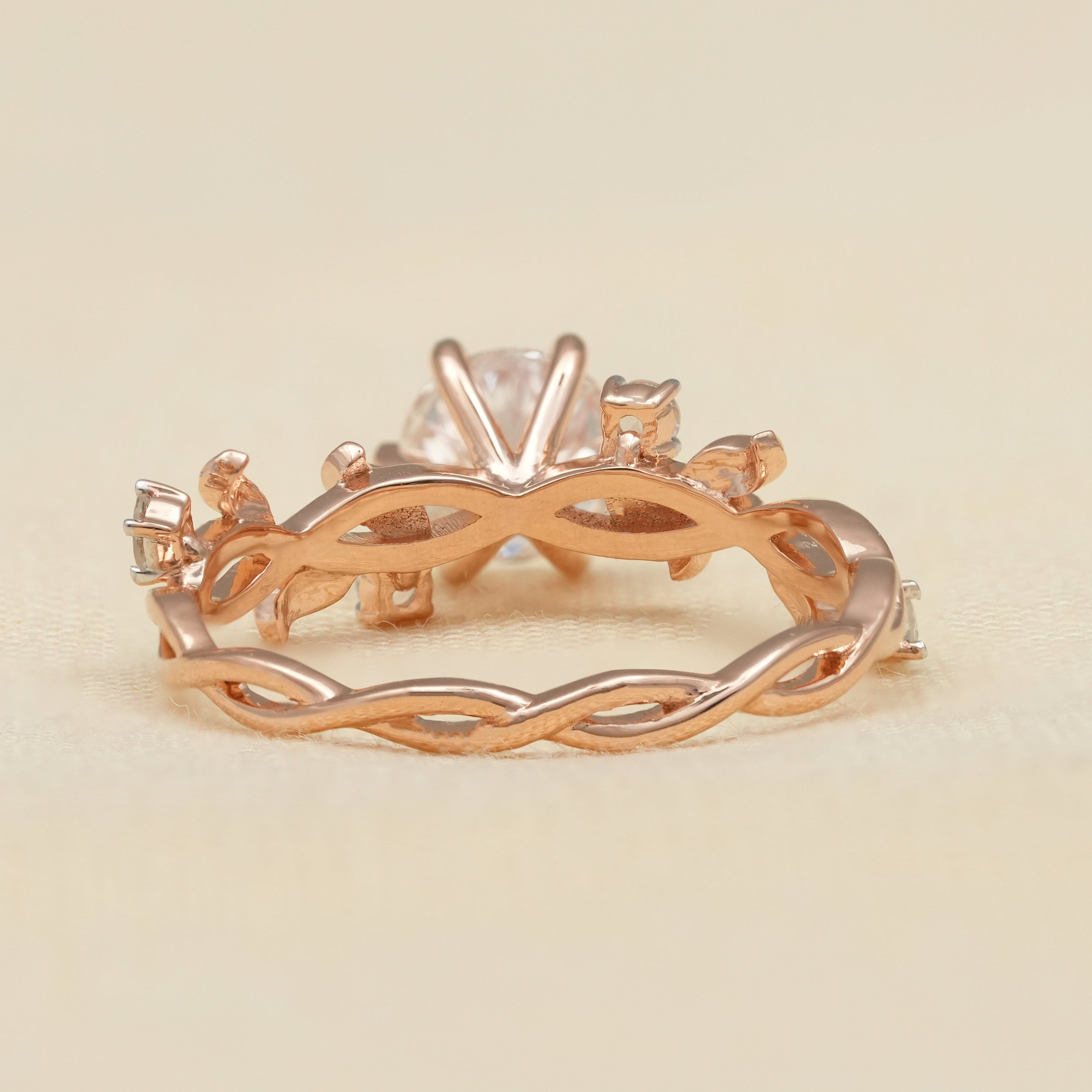 Vintage Inspired Round Lab Diamond Engagement Ring