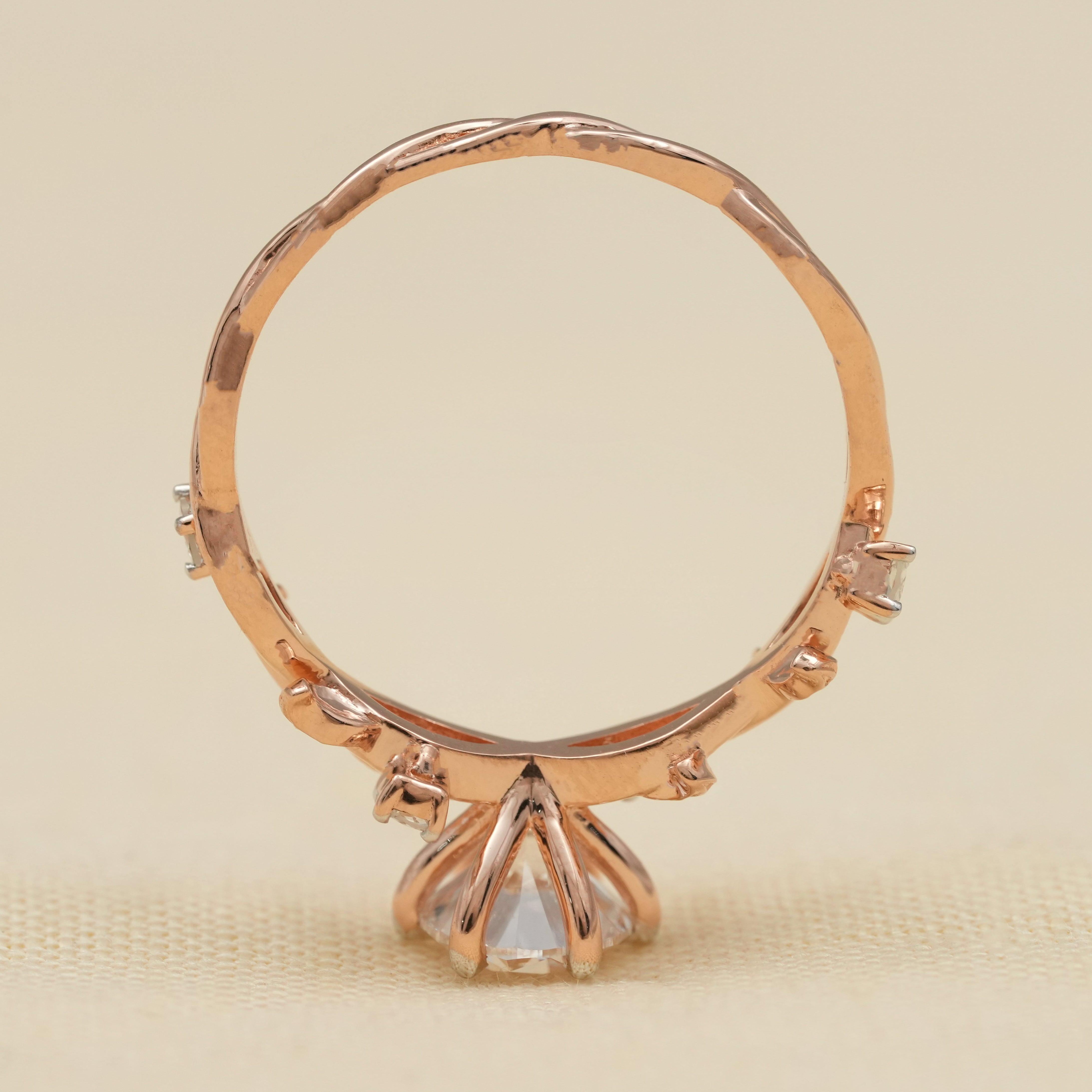 Vintage Inspired Round Lab Diamond Engagement Ring