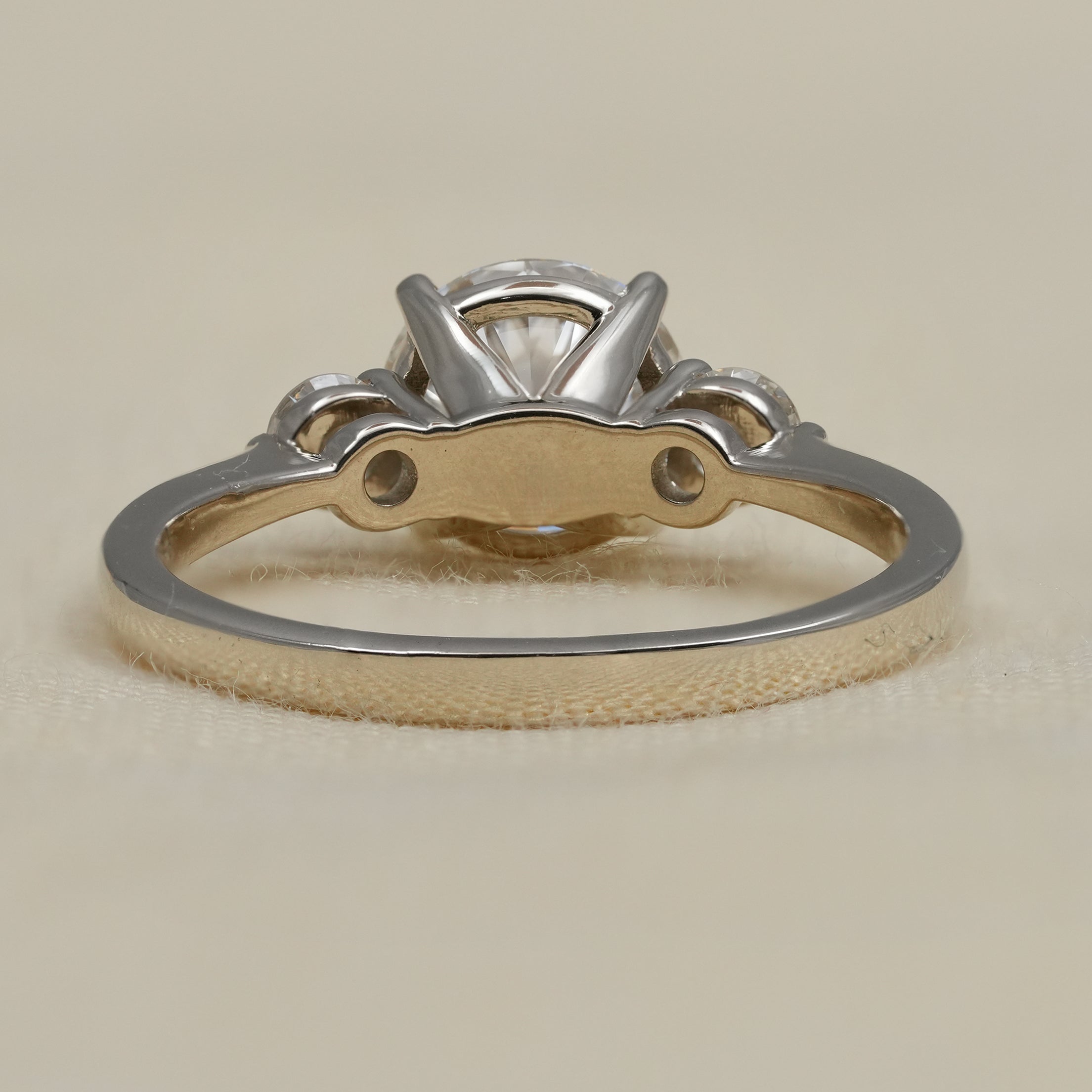 Three Stone Round Lab Diamond Engagement Ring