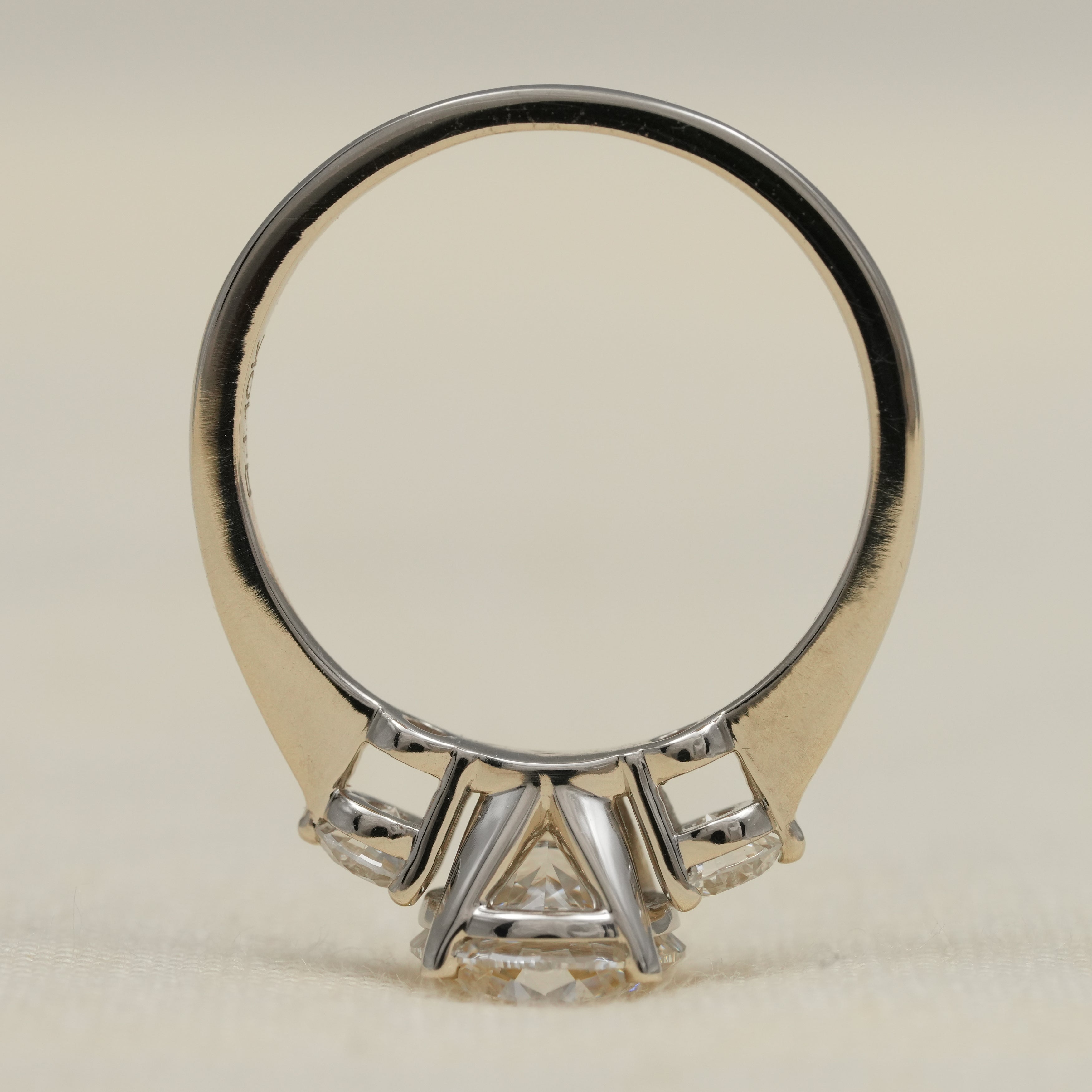 Three Stone Round Lab Diamond Engagement Ring