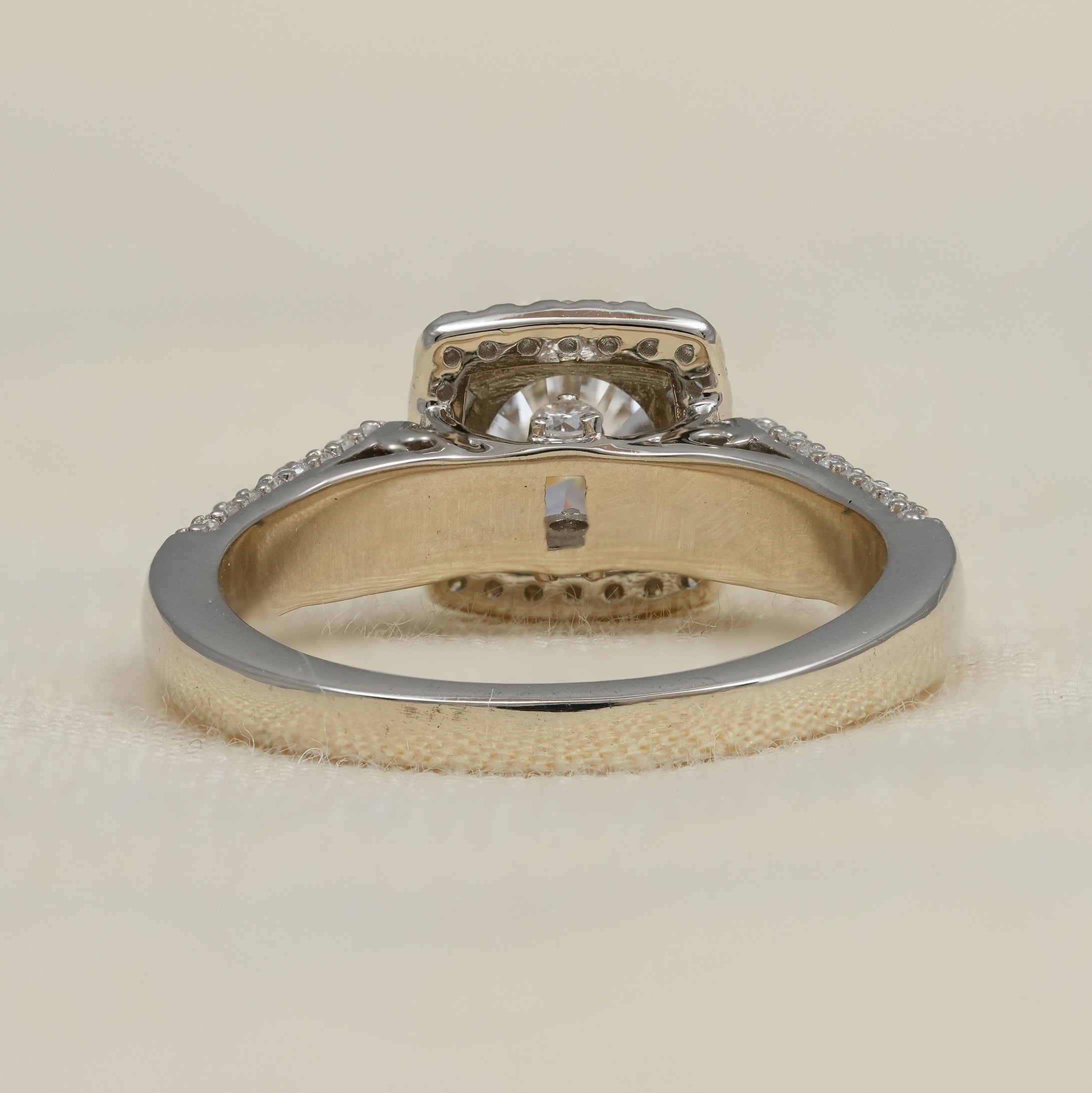 Vintage Style Round Lab Diamond Halo Engagement Ring