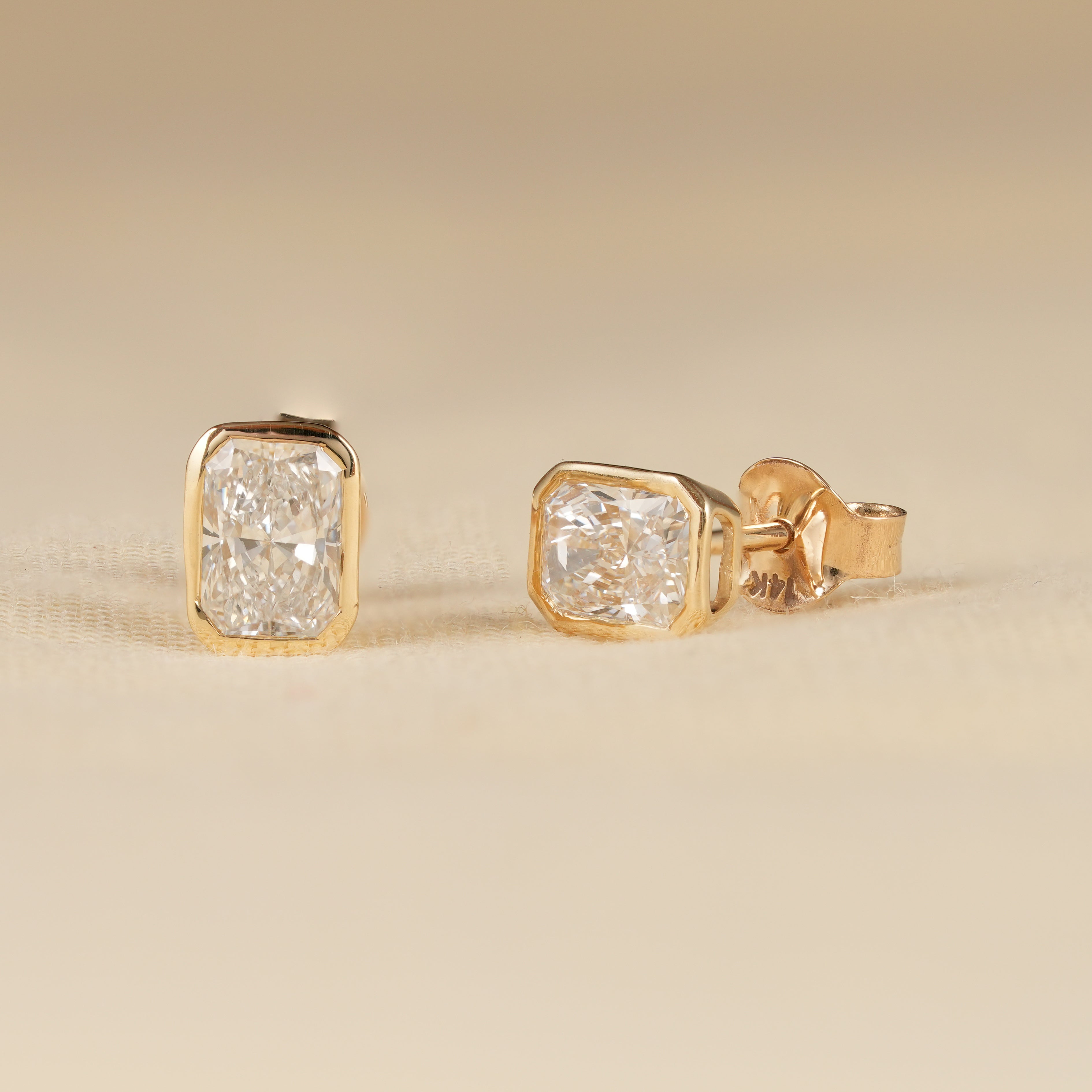 Minimalist Radiant Diamond Stud Earrings for Everyday Wear