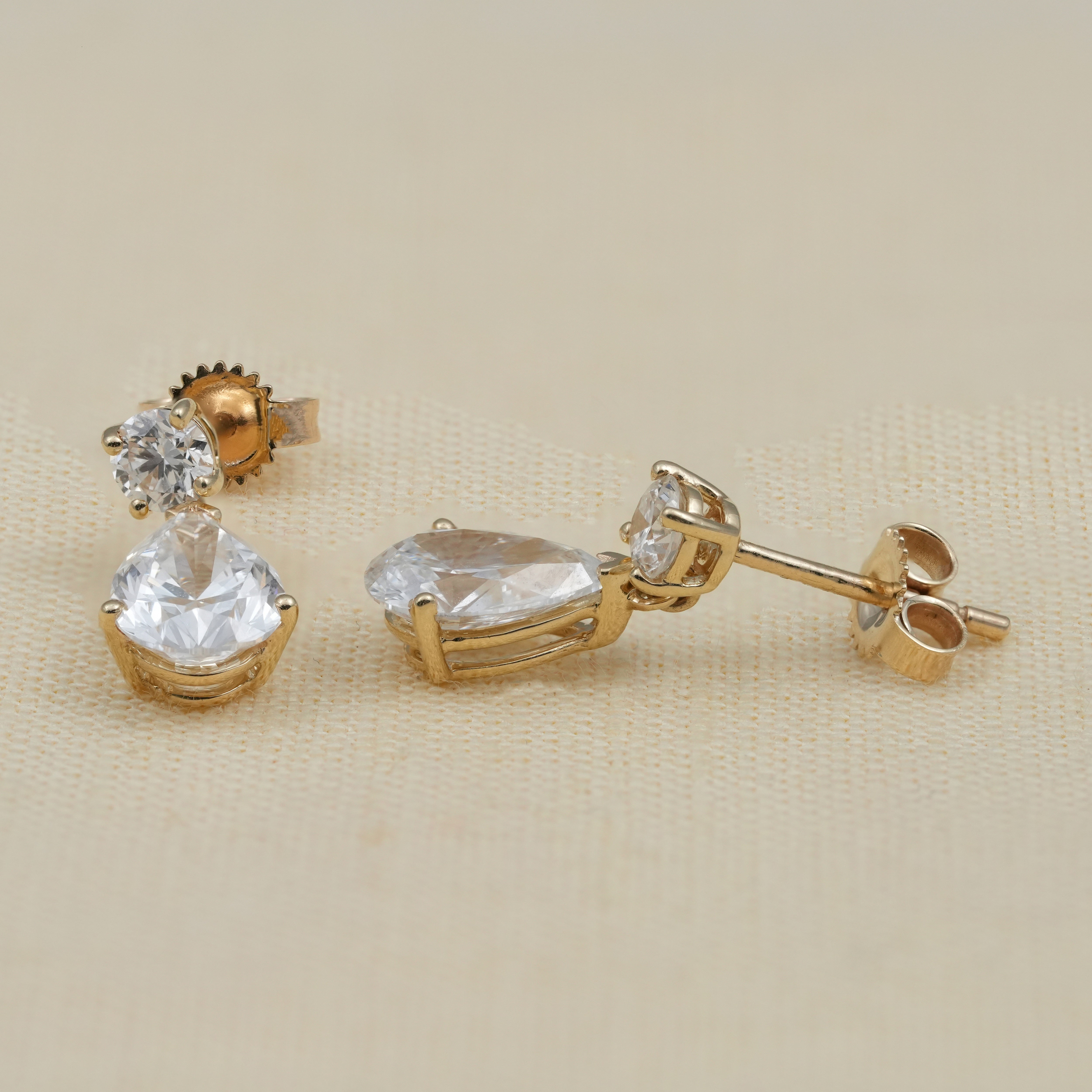 Minimal Pear Drop Lab Diamond Stud Earrings
