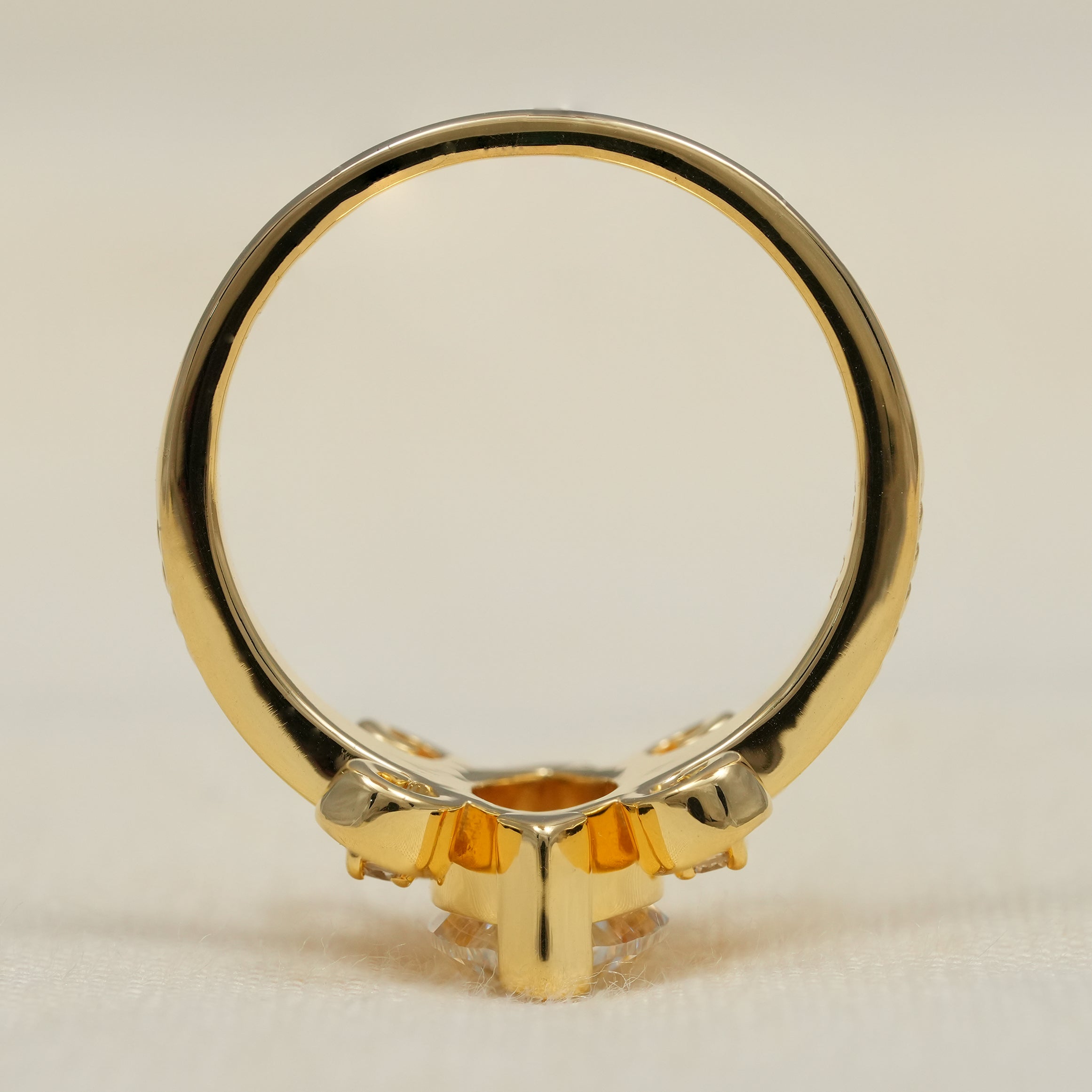 Vintage Inspired Marquise Lab Diamond Solitaire Engagement Ring