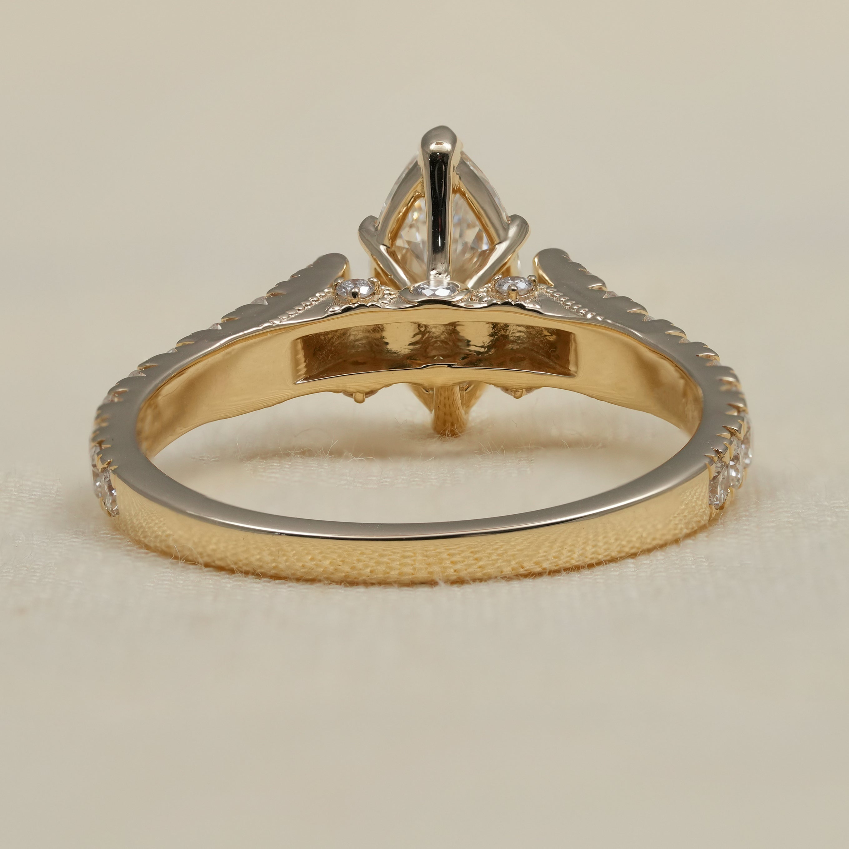 Marquise Cut Lab Diamond Solitaire Engagement Ring