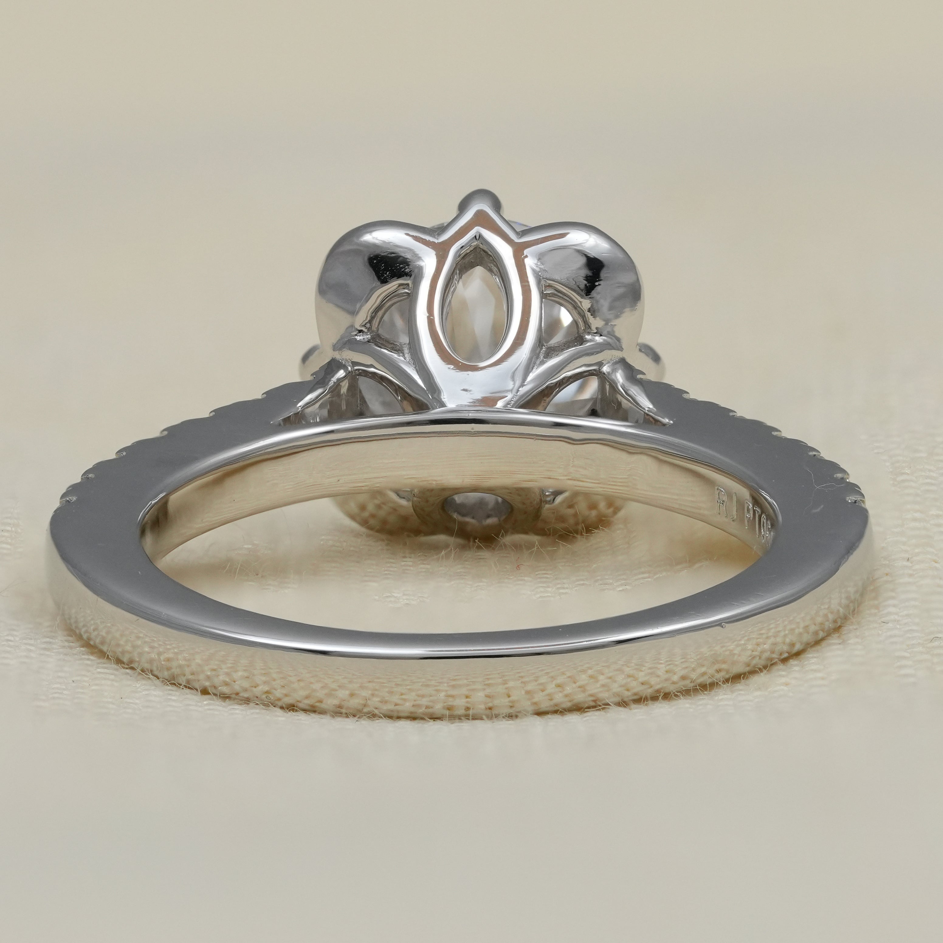 Floral Inspired Round Lab Diamond Solitaire Engagement Ring
