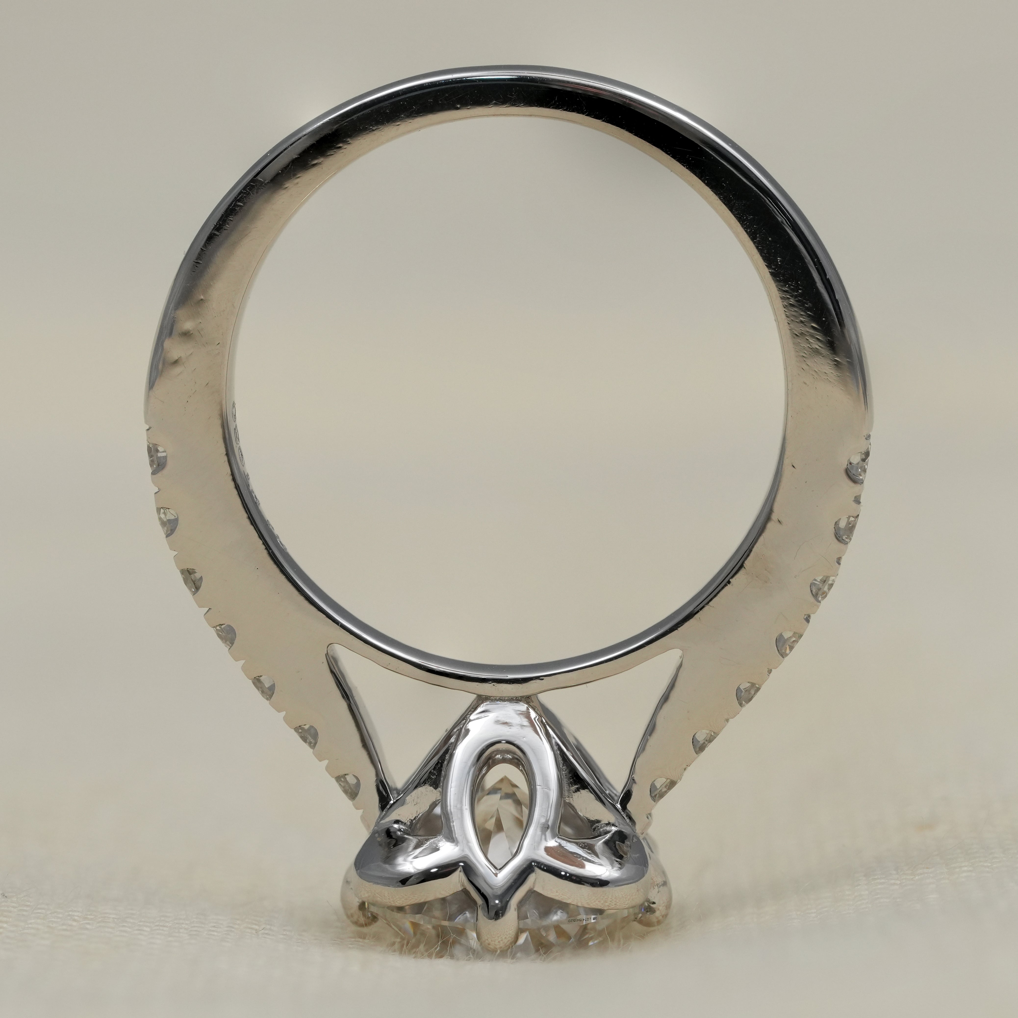 Floral Inspired Round Lab Diamond Solitaire Engagement Ring