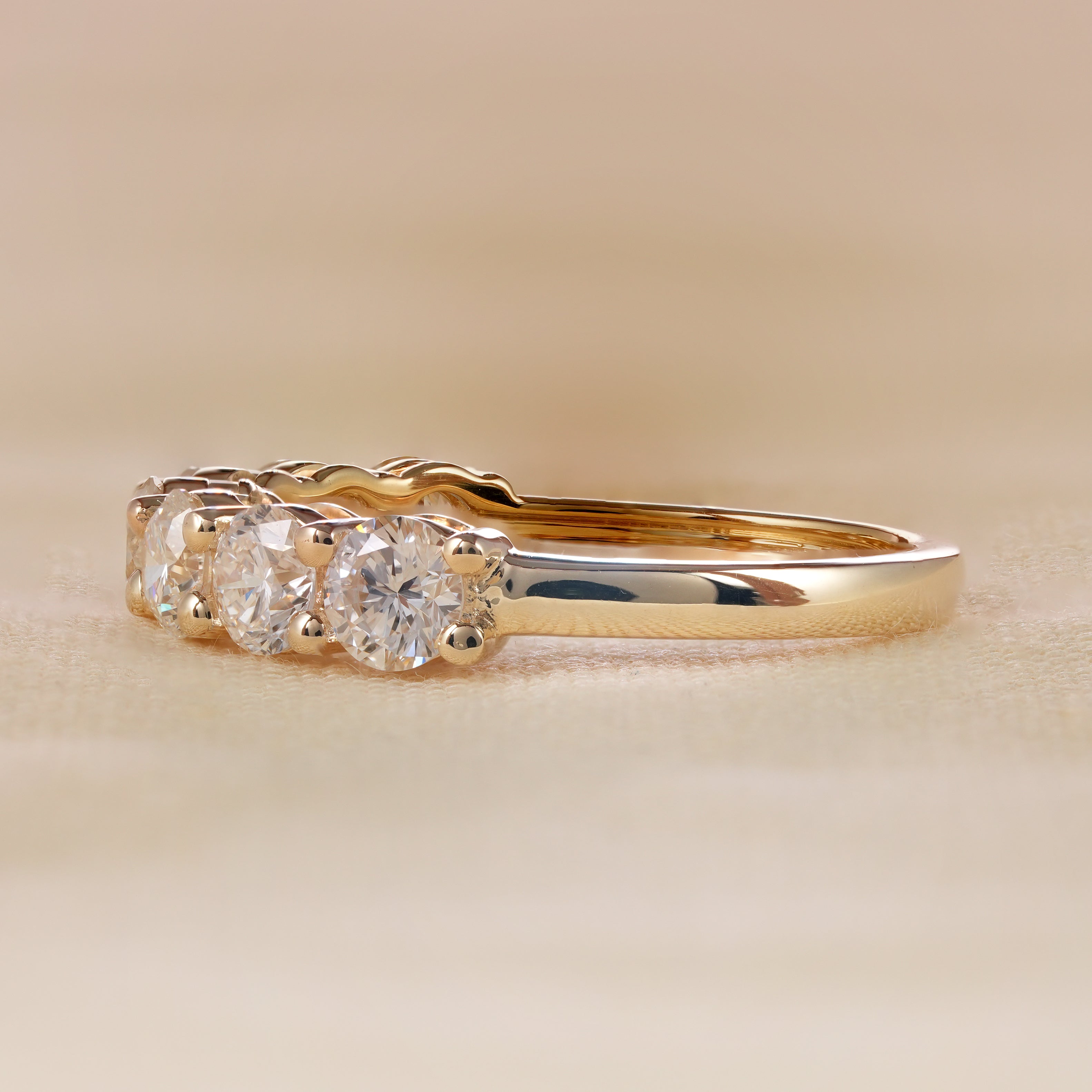 Elegant 7 stone lab grown diamond ring for women wedding band