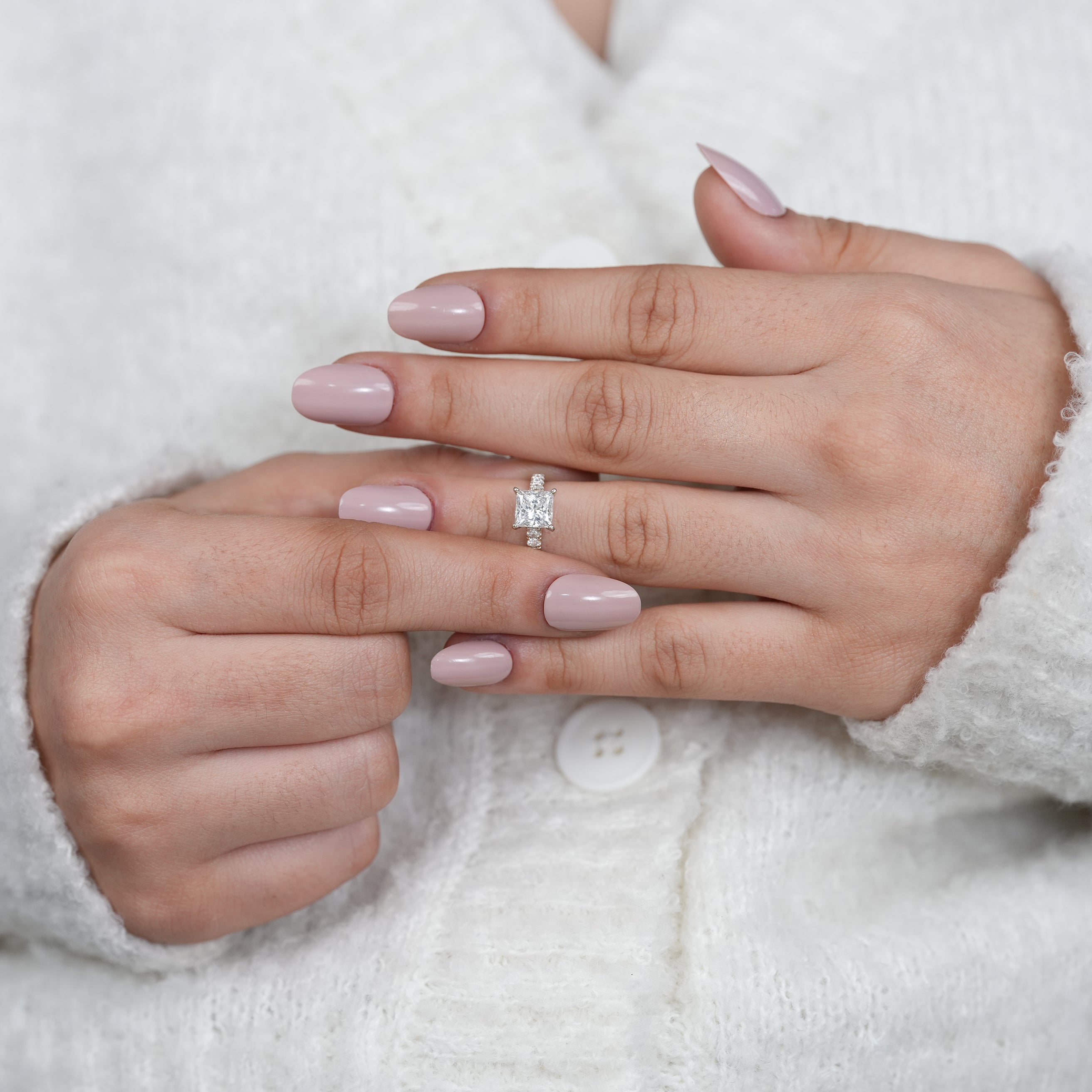 Timeless princess lab grown diamond ring for proposal