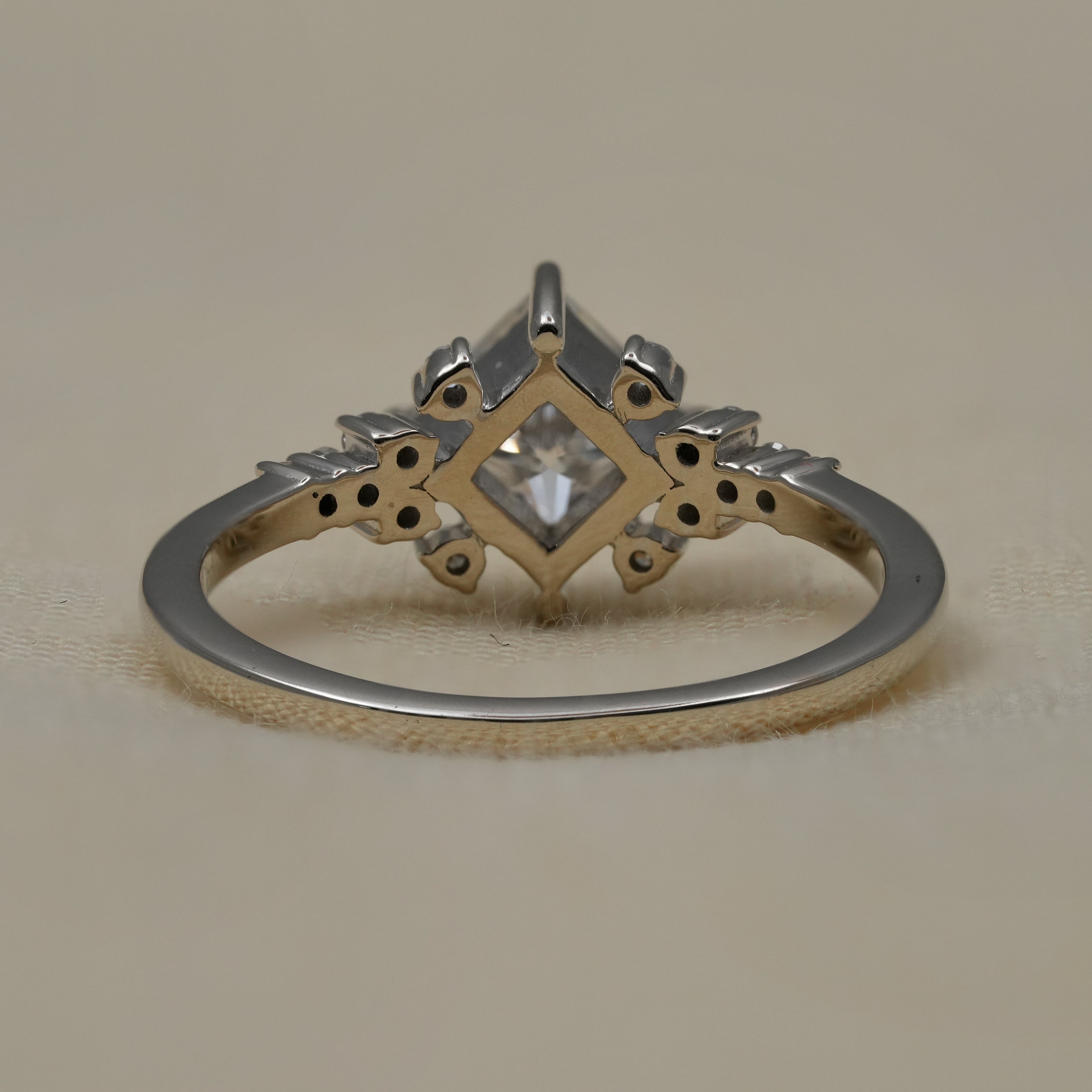 Princess Cut Lab Diamond Cluster Engagement Ring