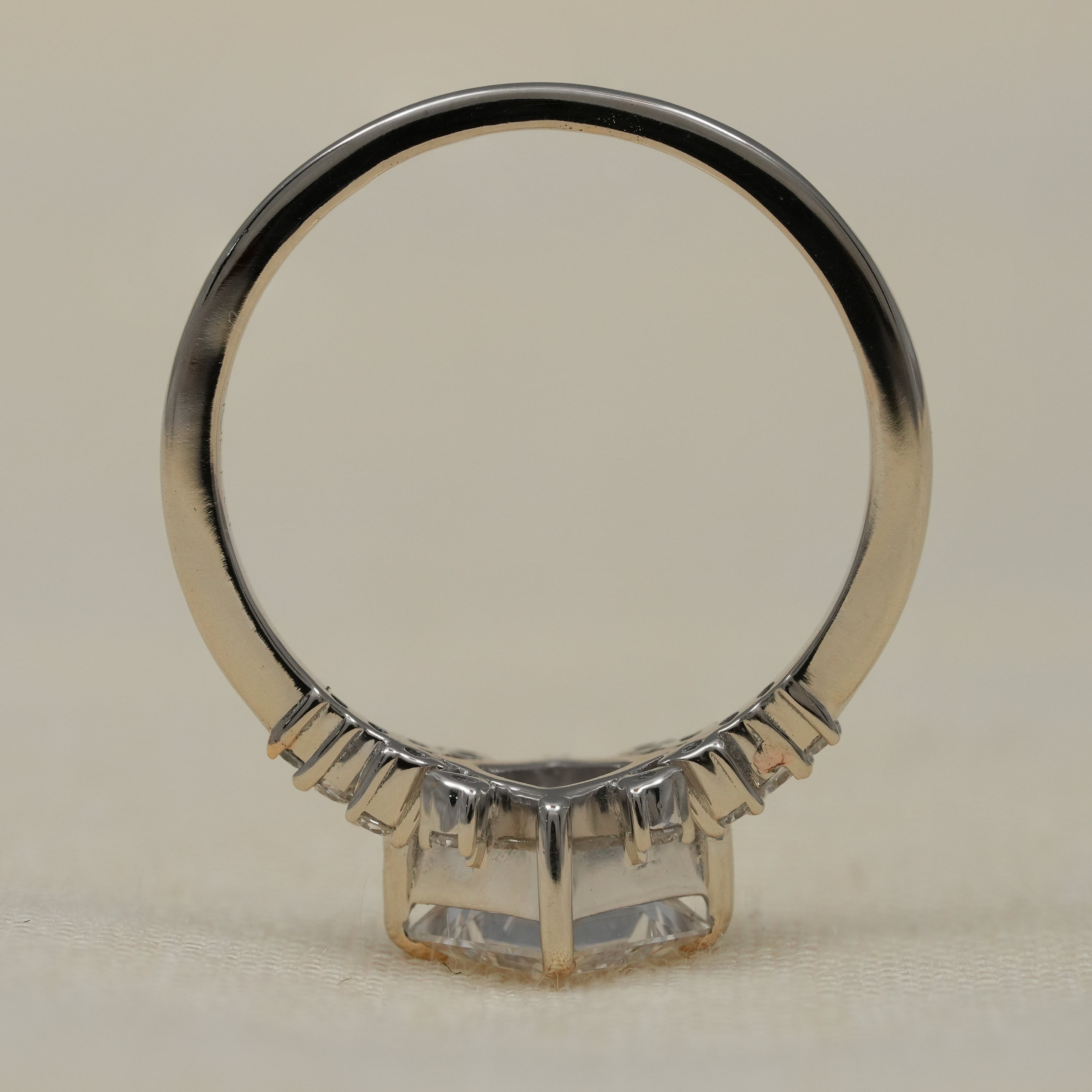 Princess Cut Lab Diamond Cluster Engagement Ring