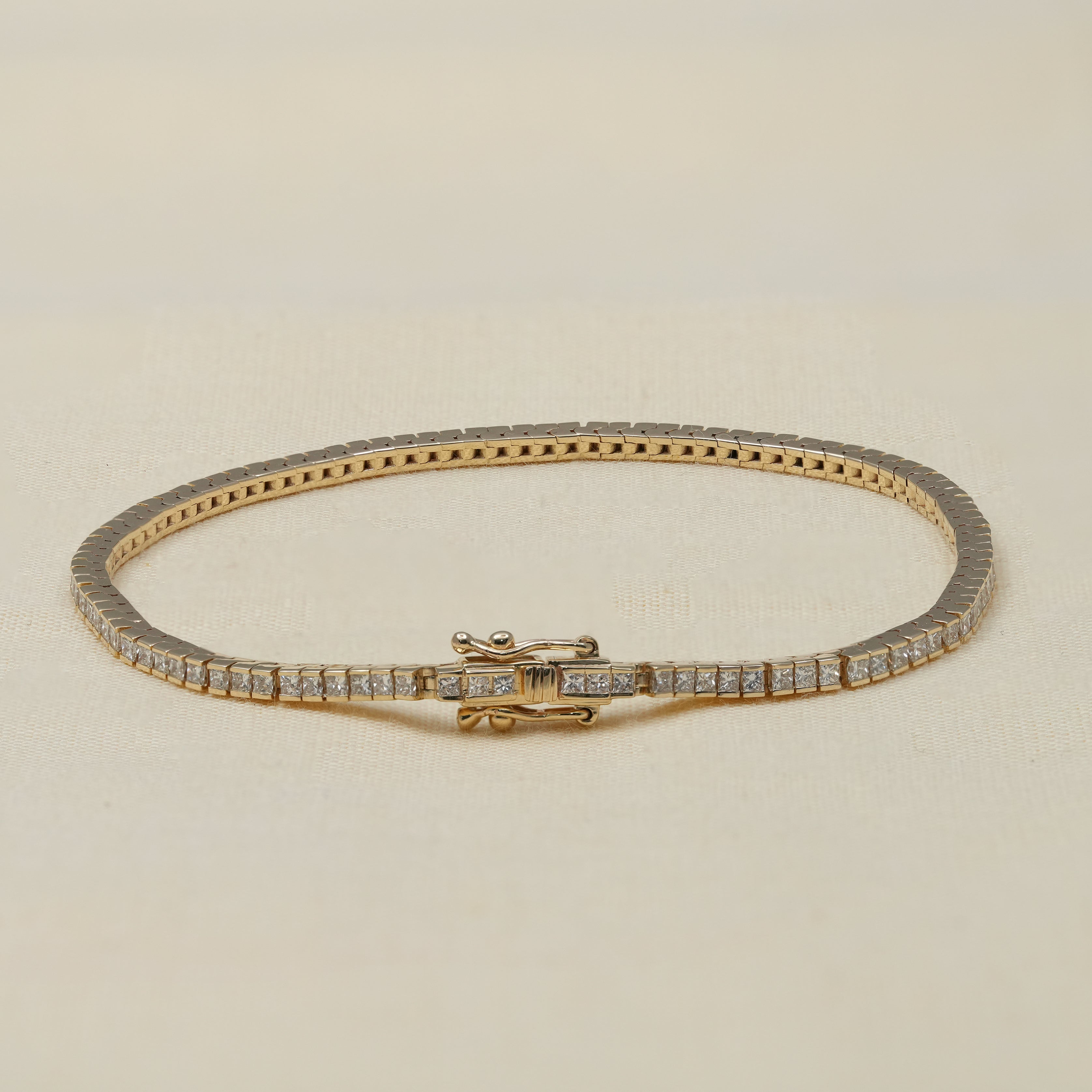 Minimalist Princess Cut Lab Diamond Tennis Bracelet