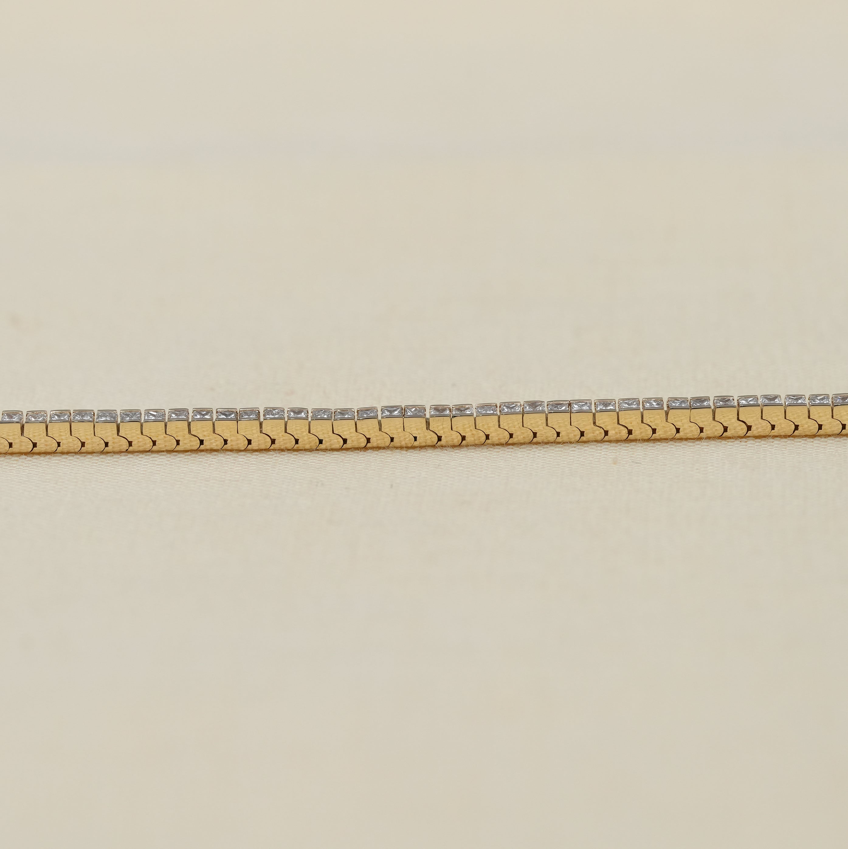 Classic gold bar setting princess lab grown diamond tennis bracelet