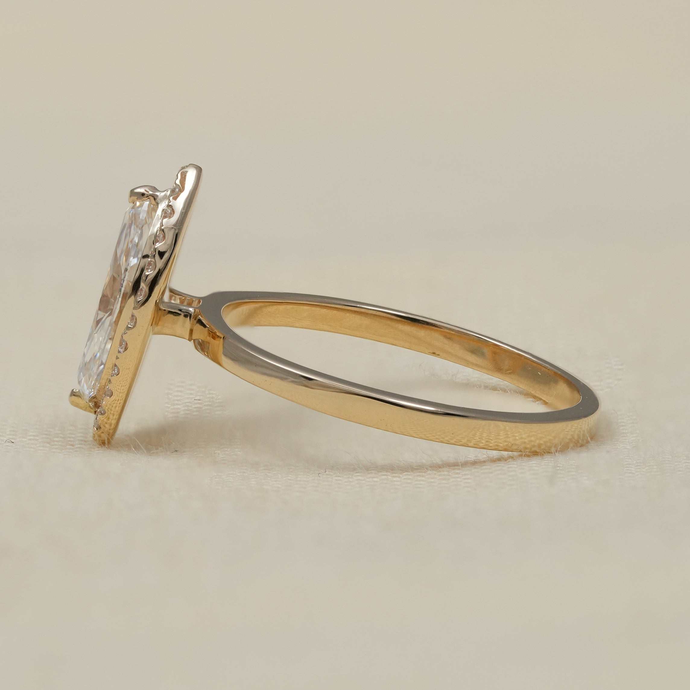 Marquise Lab Diamond Halo Engagement Ring