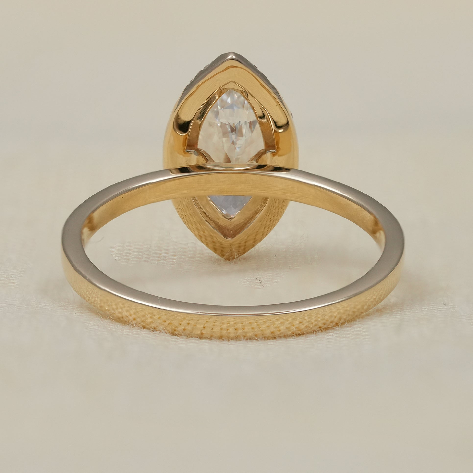Marquise Lab Diamond Halo Engagement Ring