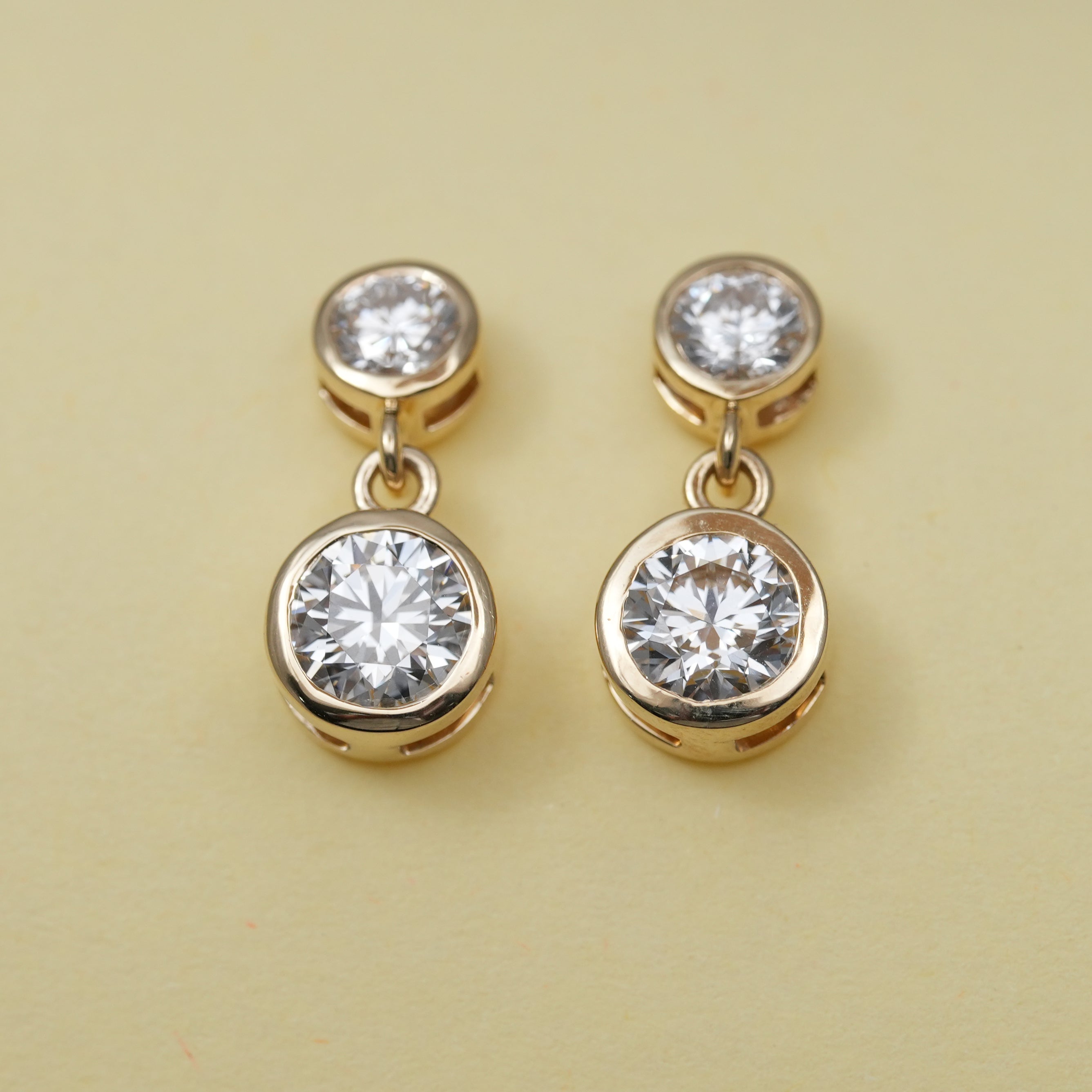 Everyday Luxury Diamond Bezel Drop Earrings