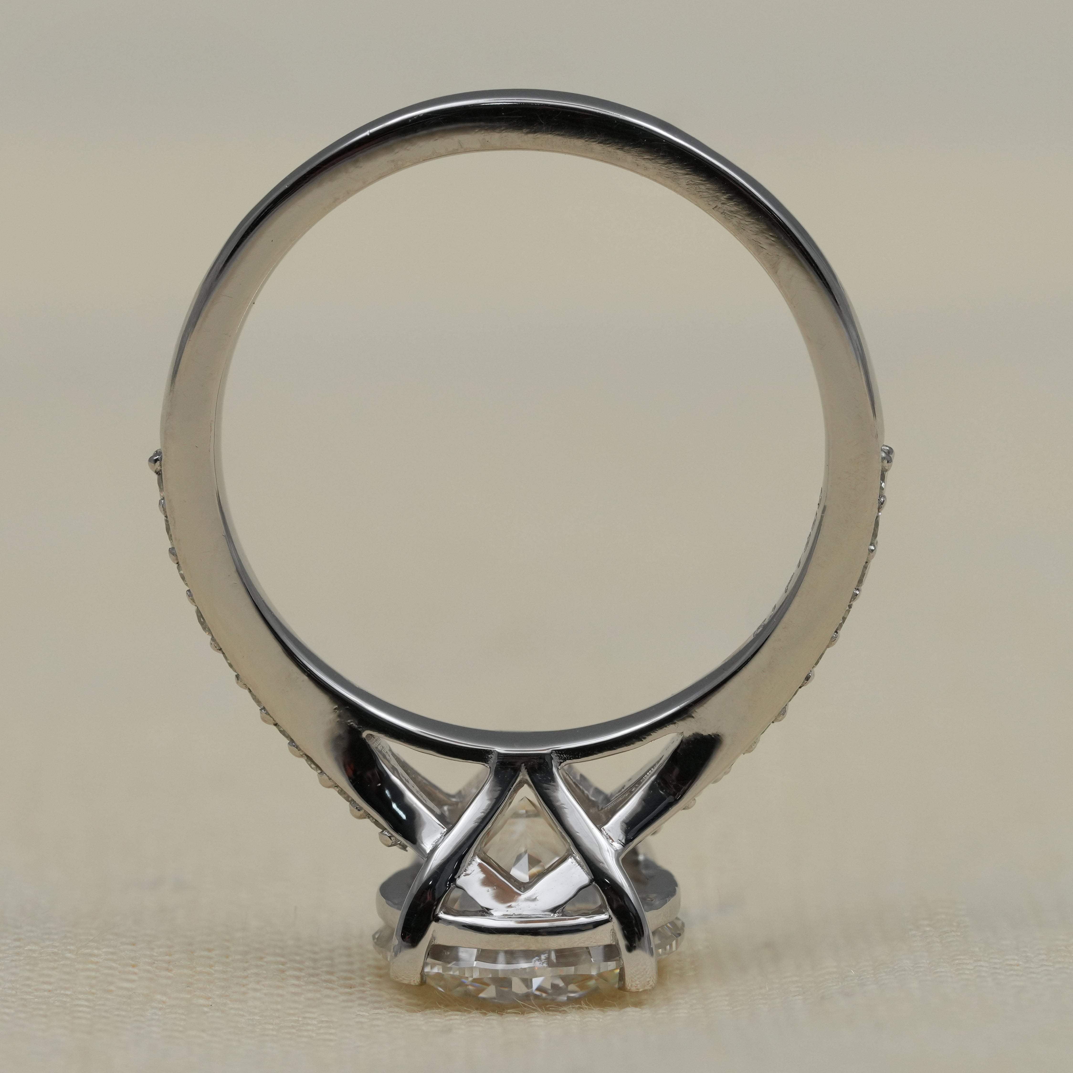 Round Diamond Solitaire Engagement Ring with Split Shank Band