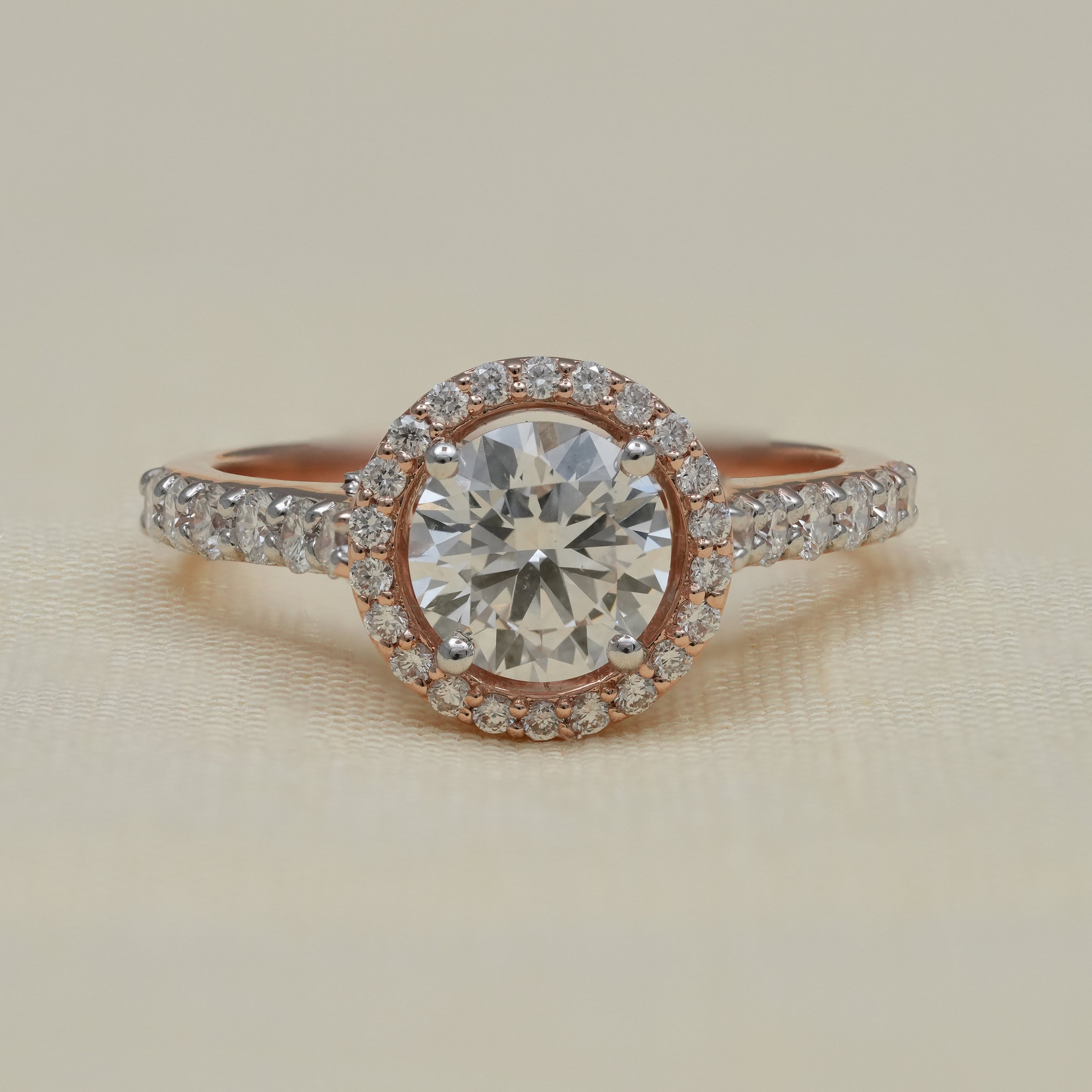 Classic Round Lab Diamond Halo Engagement Ring