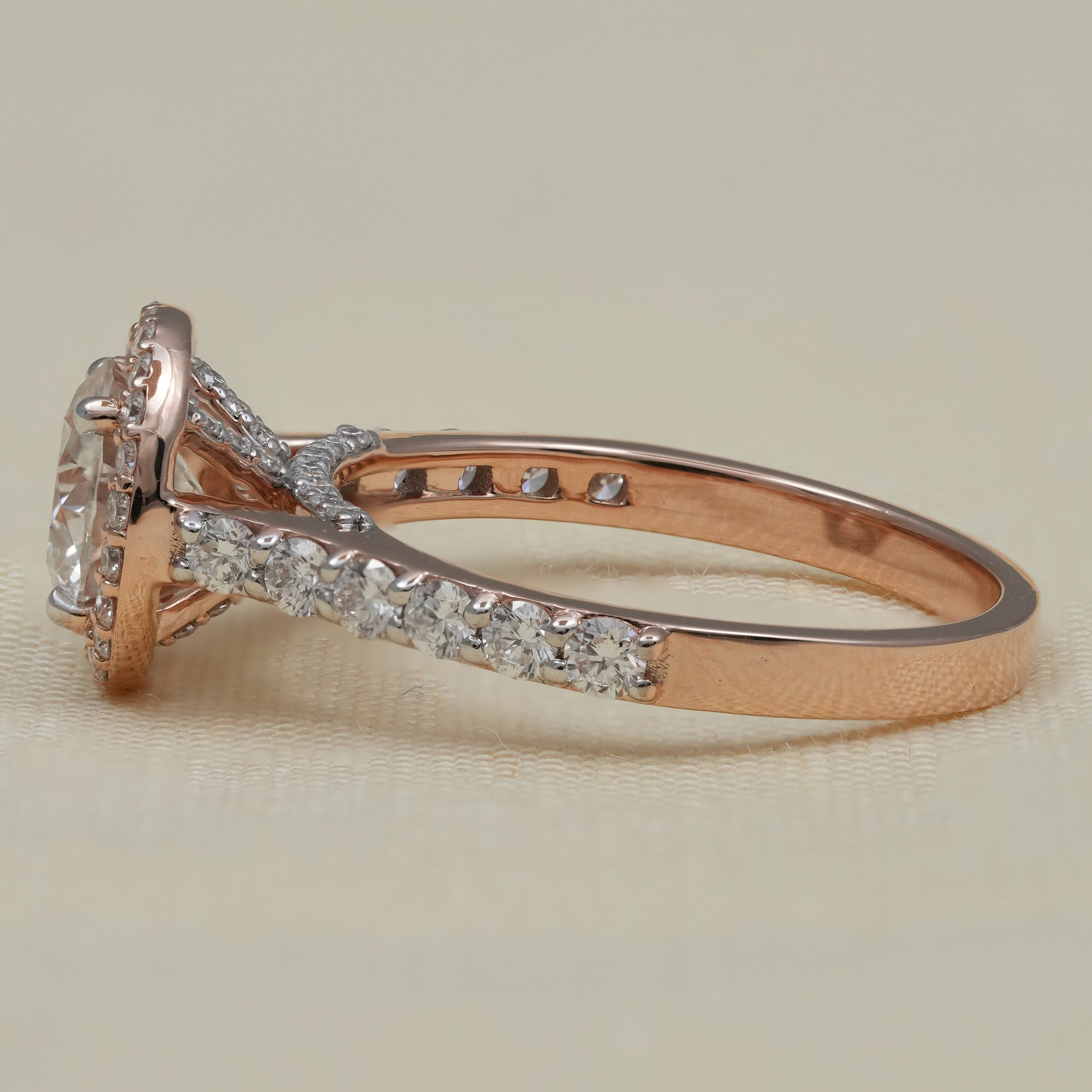 Classic Round Lab Diamond Halo Engagement Ring