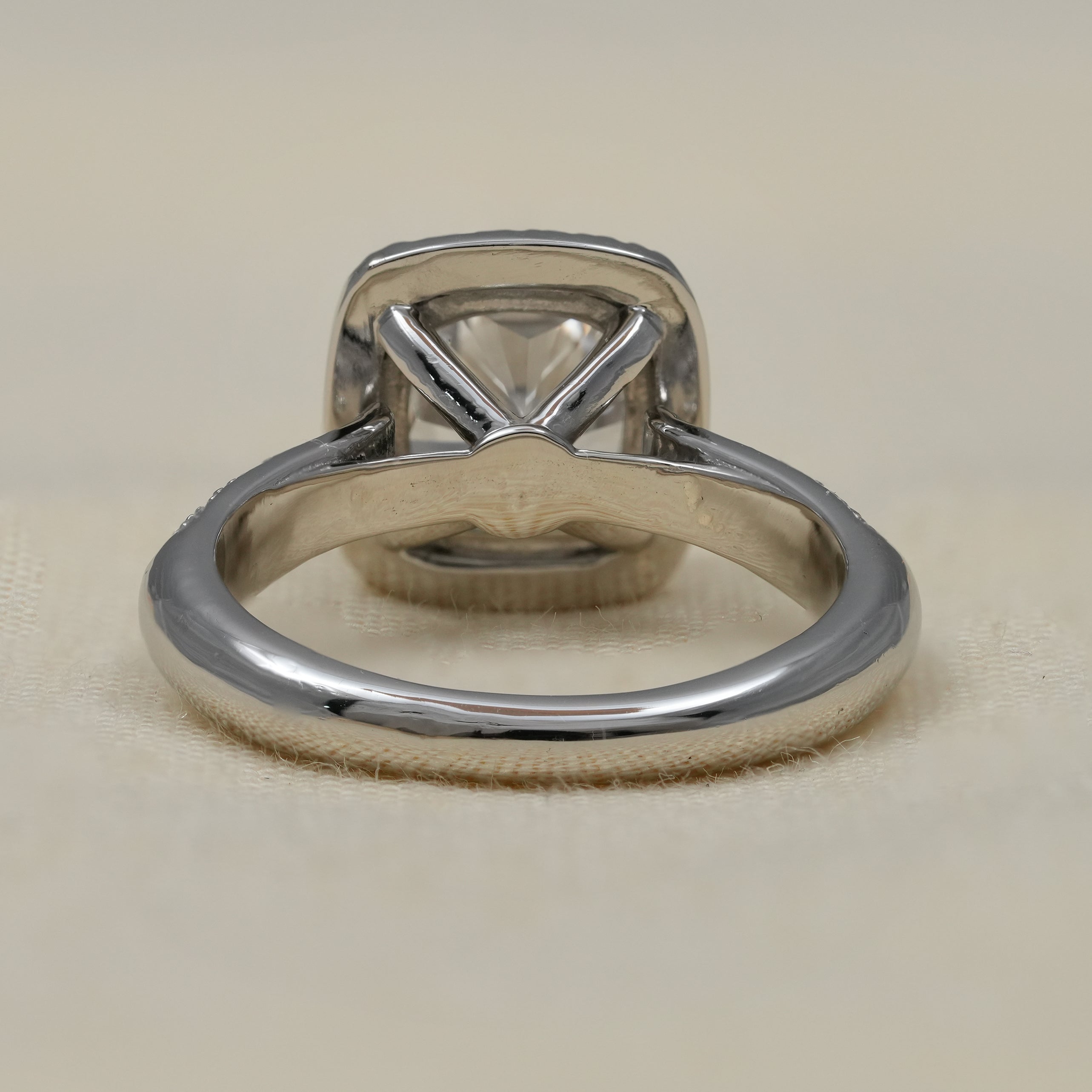 Cushion Cut Lab Diamond Halo Engagement Ring