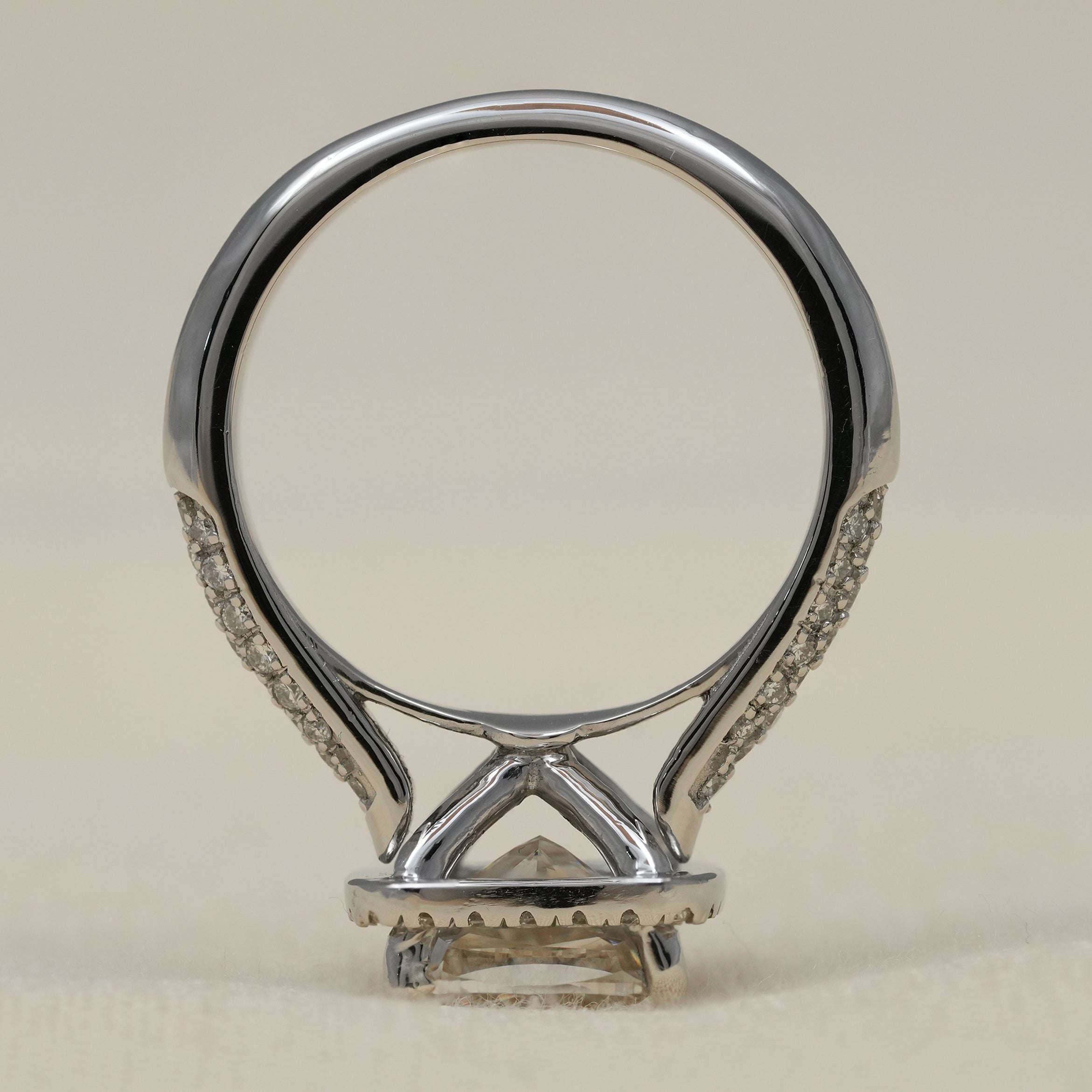 Cushion Cut Lab Diamond Halo Engagement Ring