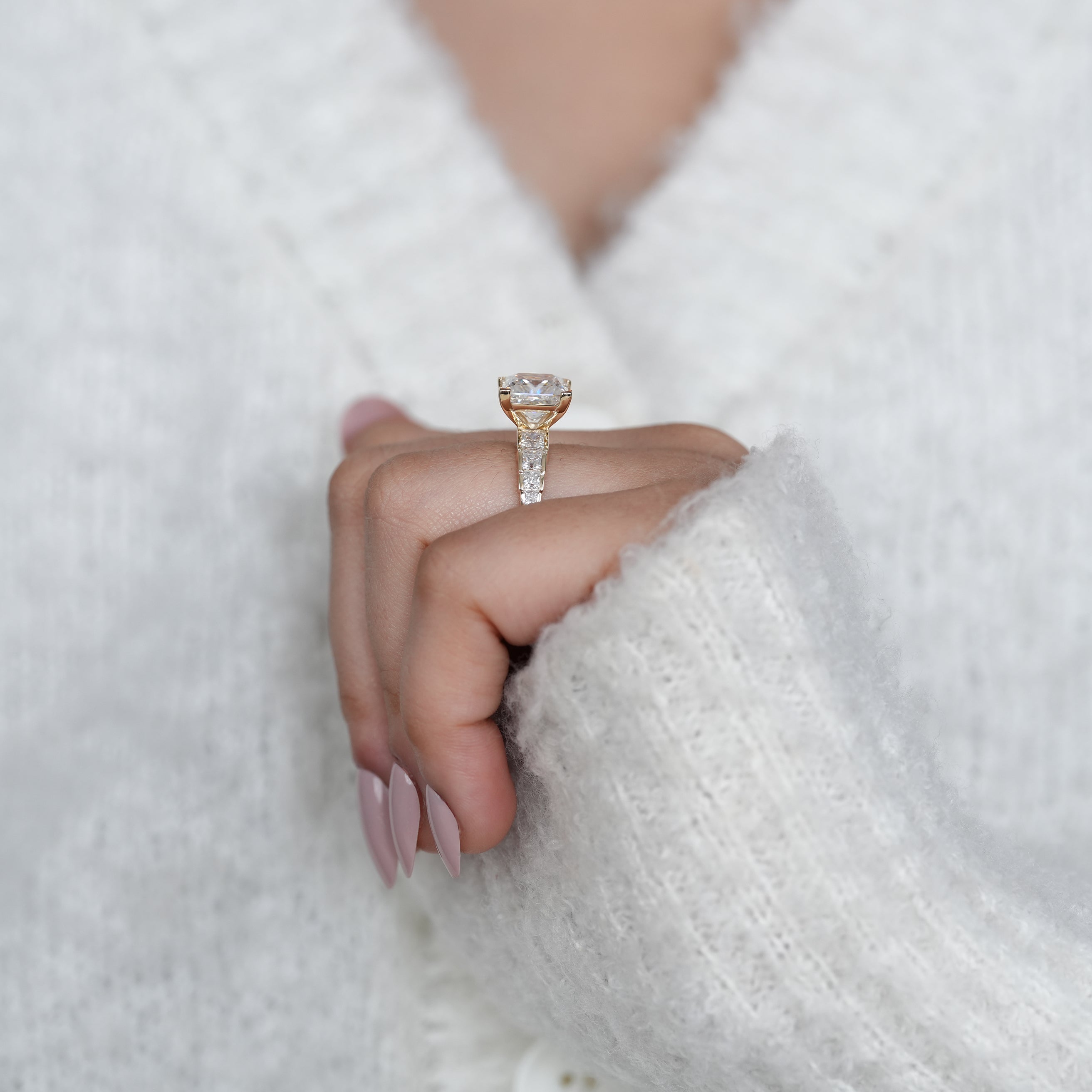 Princess Cut Lab Grown Diamond Solitaire Engagement Ring