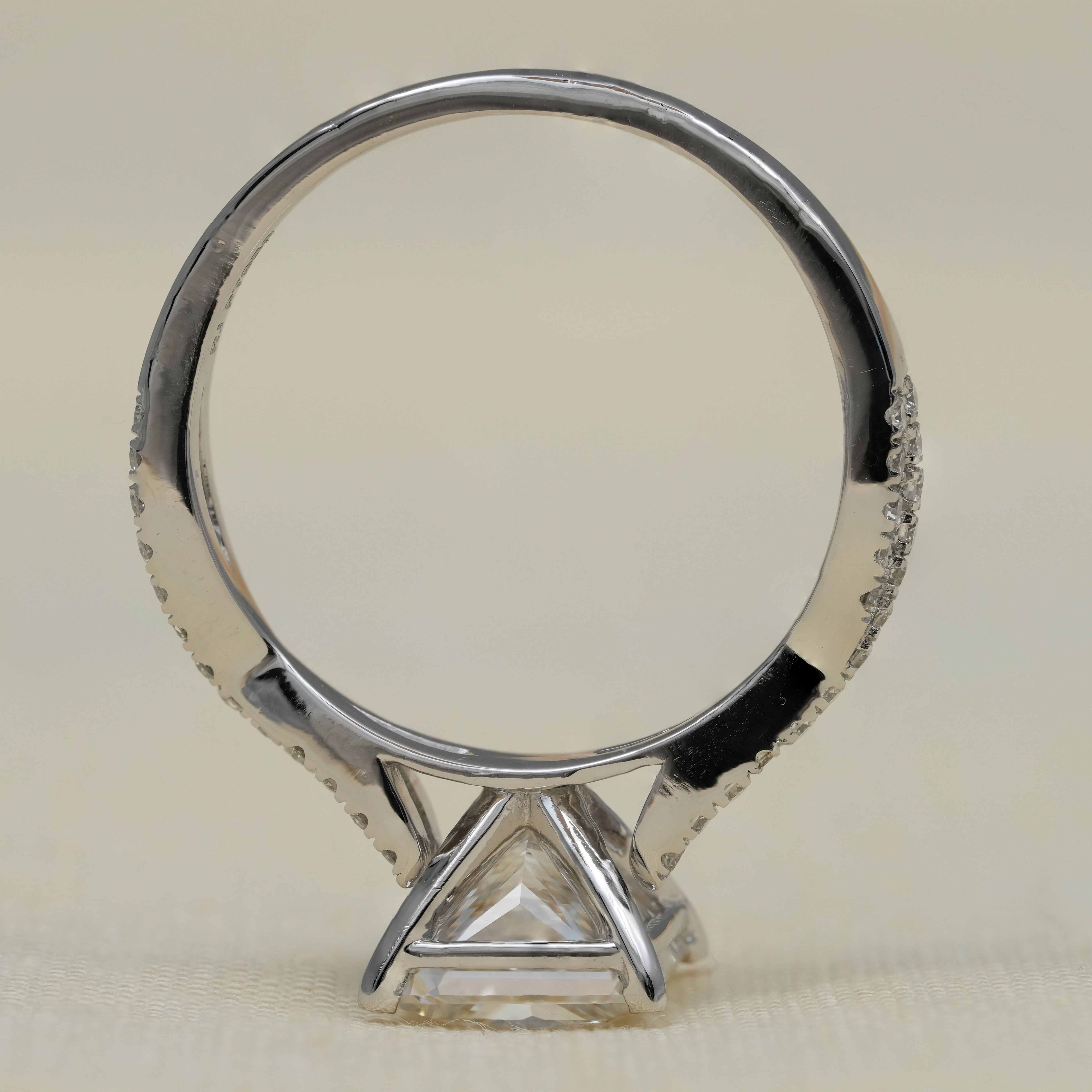 Princess Lab Diamond Engagement Ring With Twisted Band