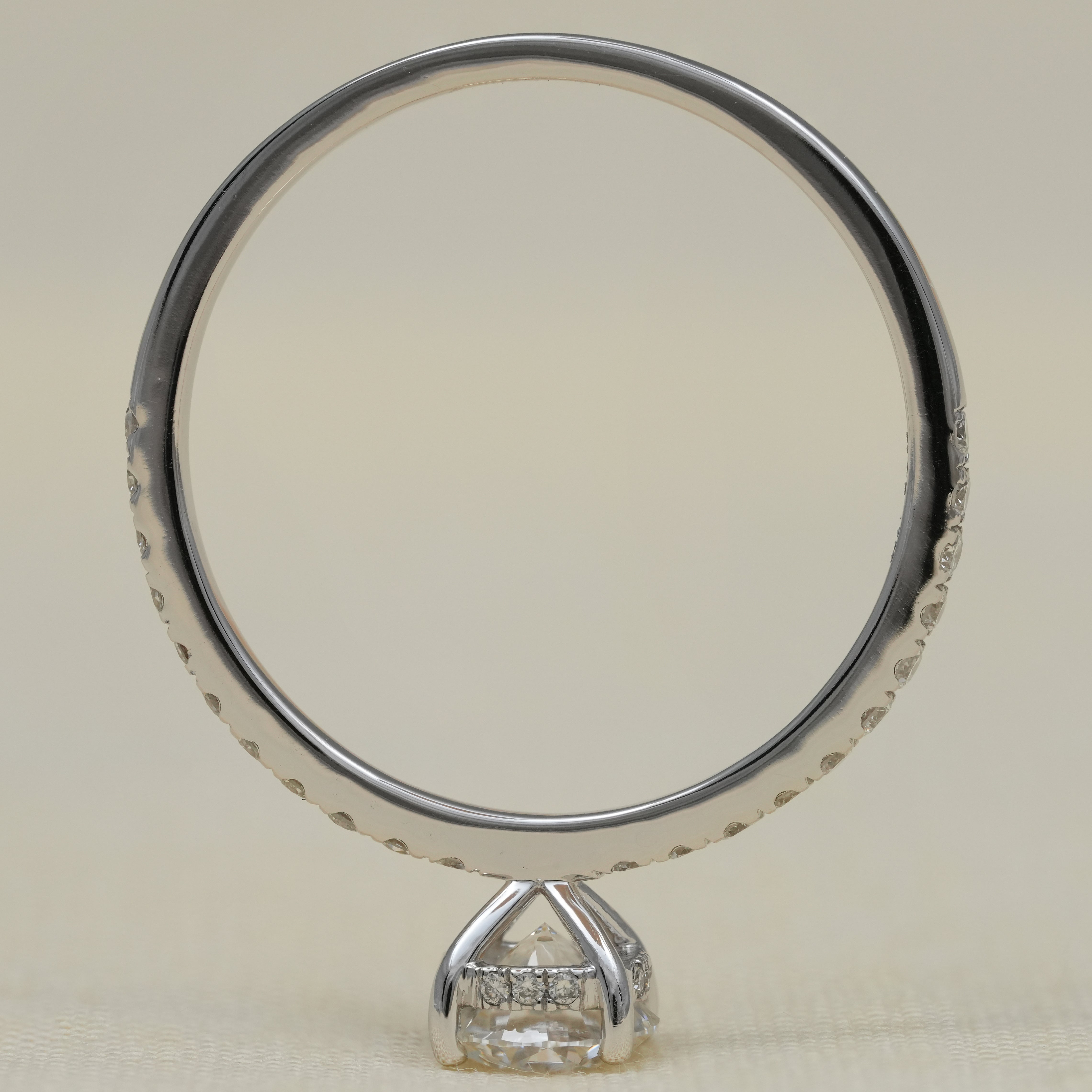 Round Cut Lab Diamond Hidden Halo Engagement Ring