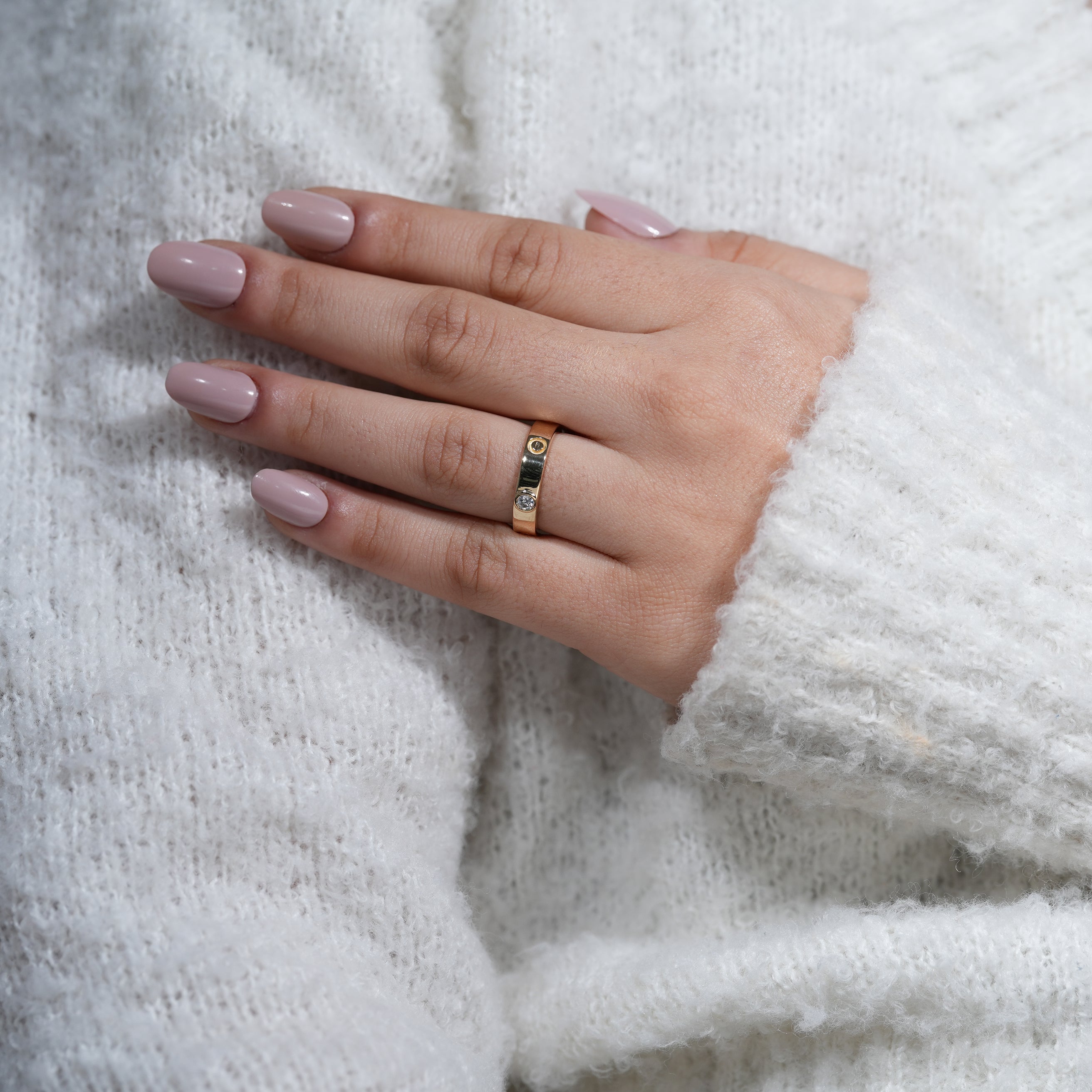 Modern unisex lab grown diamond band ring with clean lines