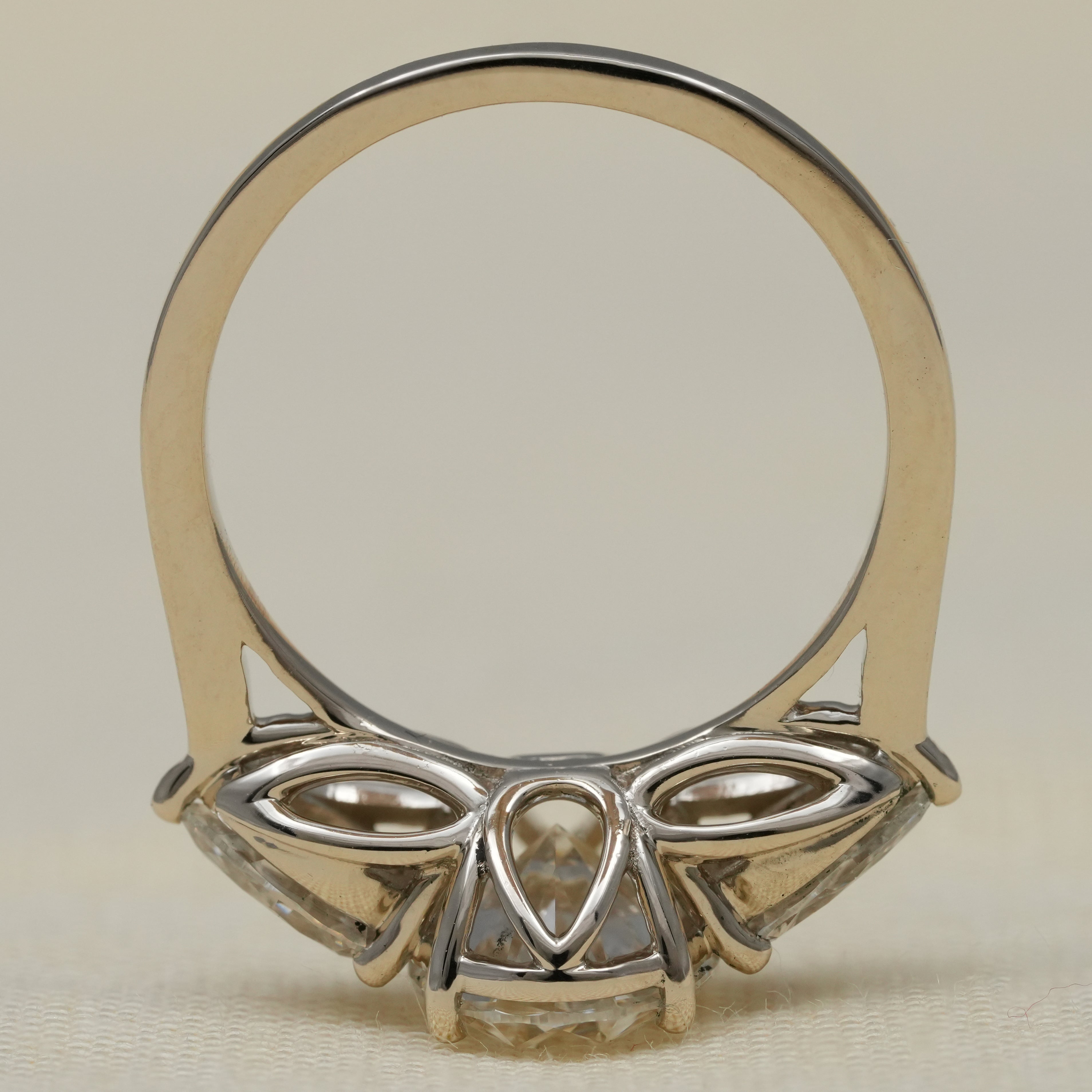 Three Stone Oval Cut Lab Diamond Engagement Ring