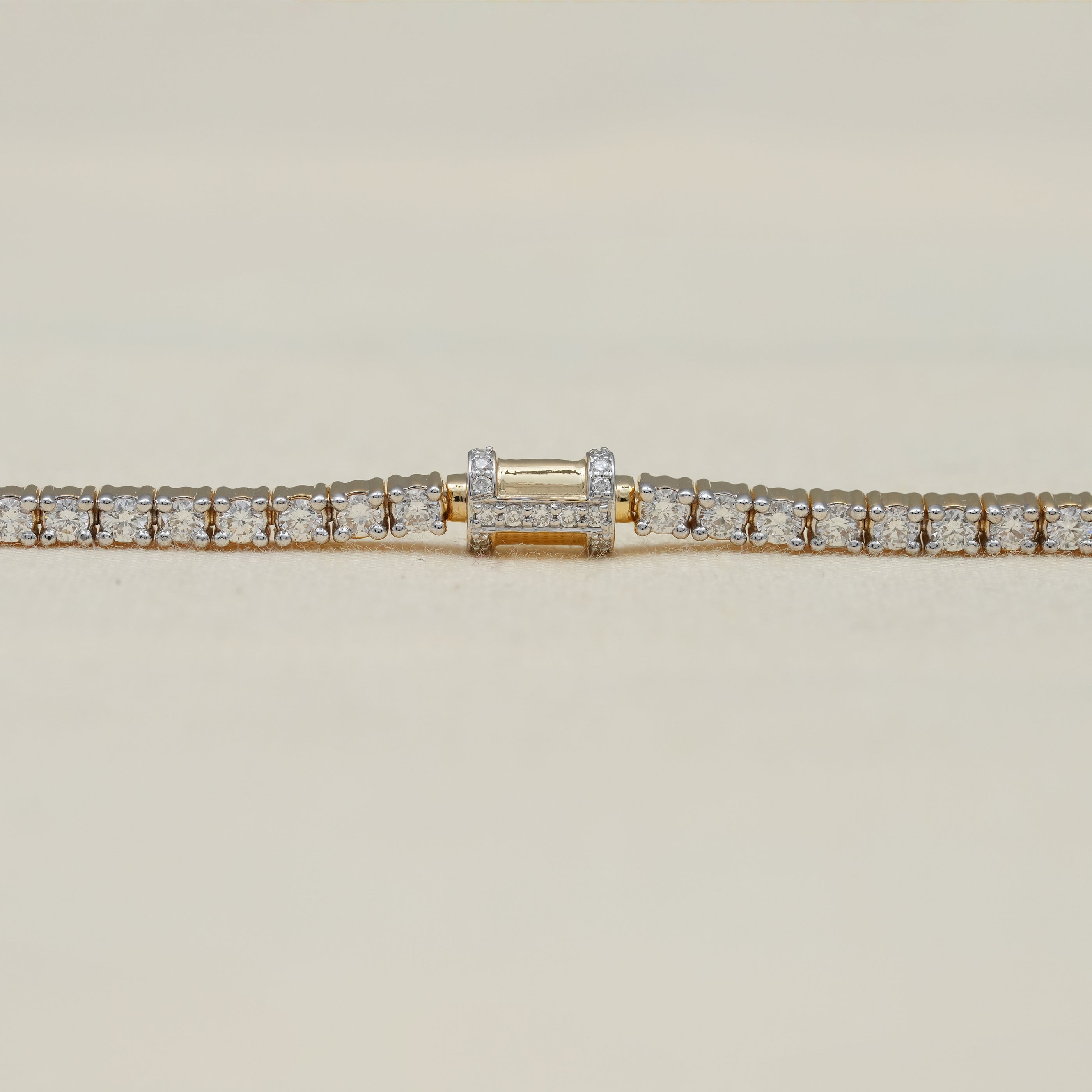 Minimalist lab grown diamond tennis bracelet with sleek modern styling