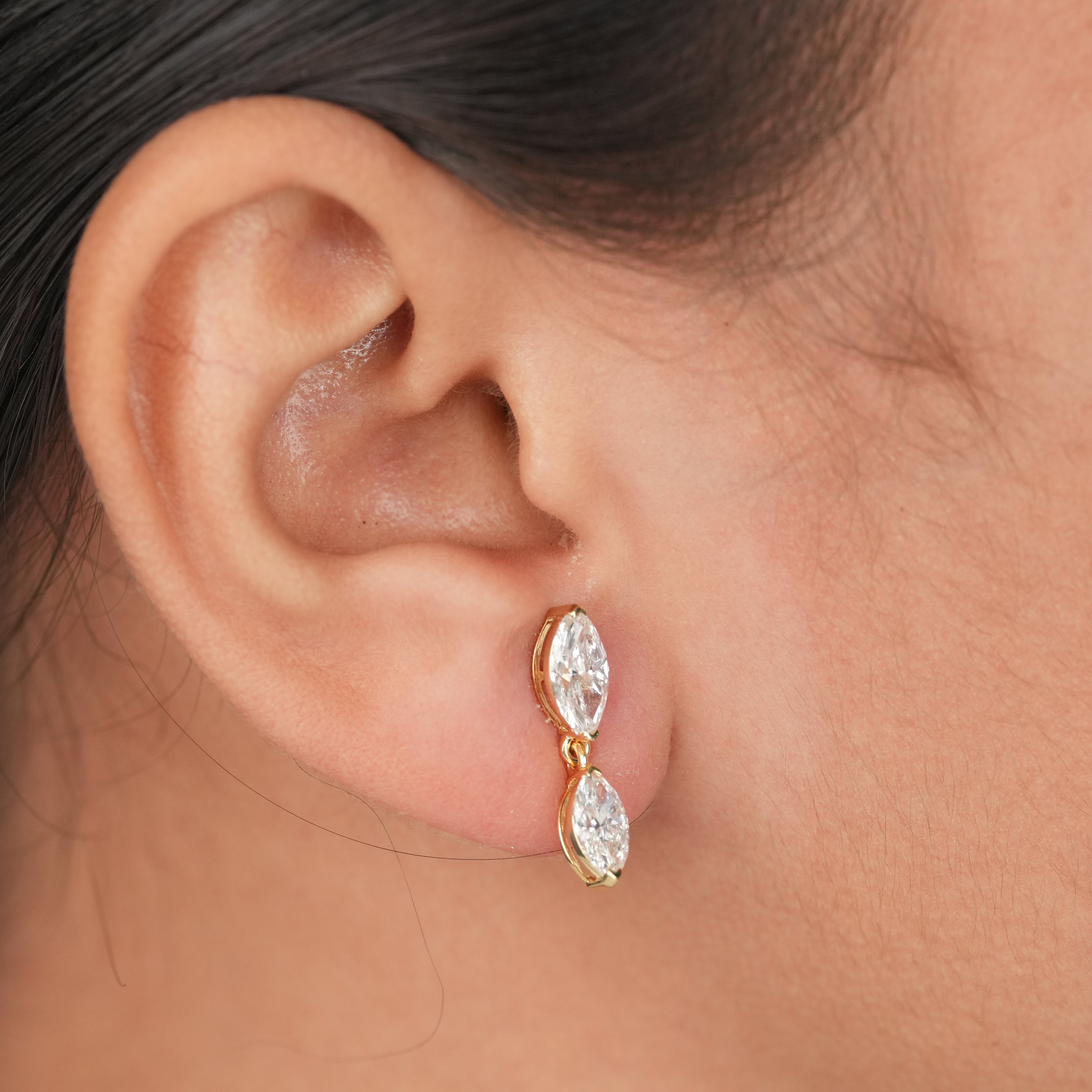 Marquise Lab Grown Diamond Drop Earrings